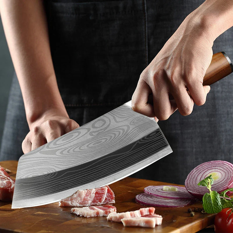 Kitchen knives Cleaver 8inch Chinese Butcher Chef Knife 5Cr15 Stainless Steel Cutter Razor Sharp Slicer Meat Chopping Knife