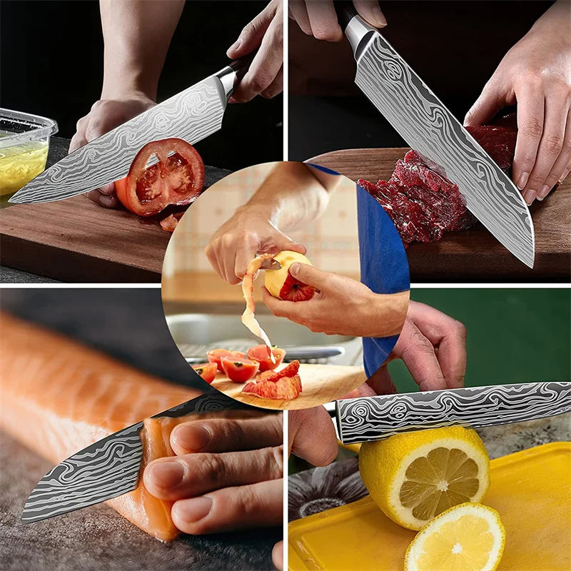 5PCS Chef Knife Set Stainless Steel For Kitchen