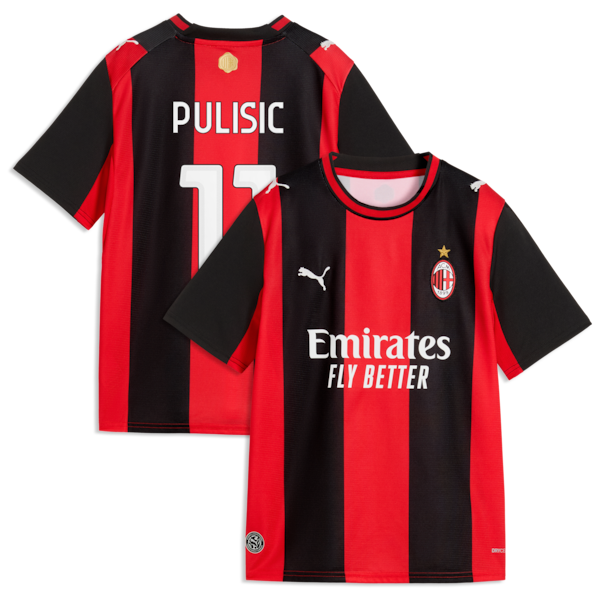 Puma Christian Pulisic AC Milan 2026/27 Home Replica Jersey Black/Red