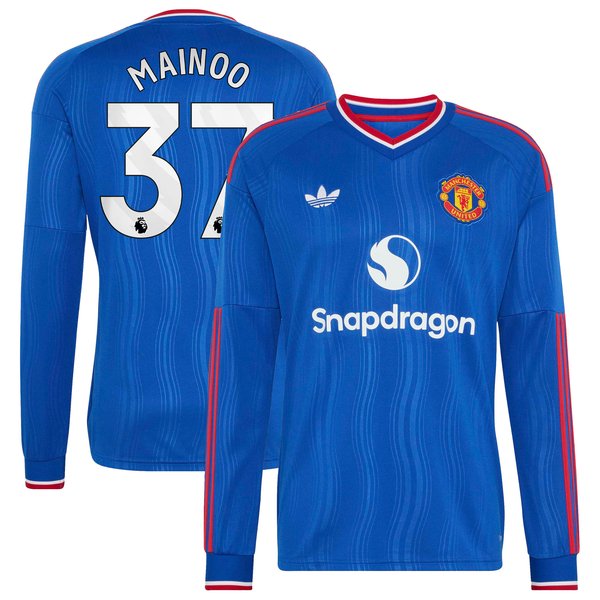 Kobbie Mainoo Manchester United adidas 2026/27 Away Replica Long Sleeve Jersey - Royal