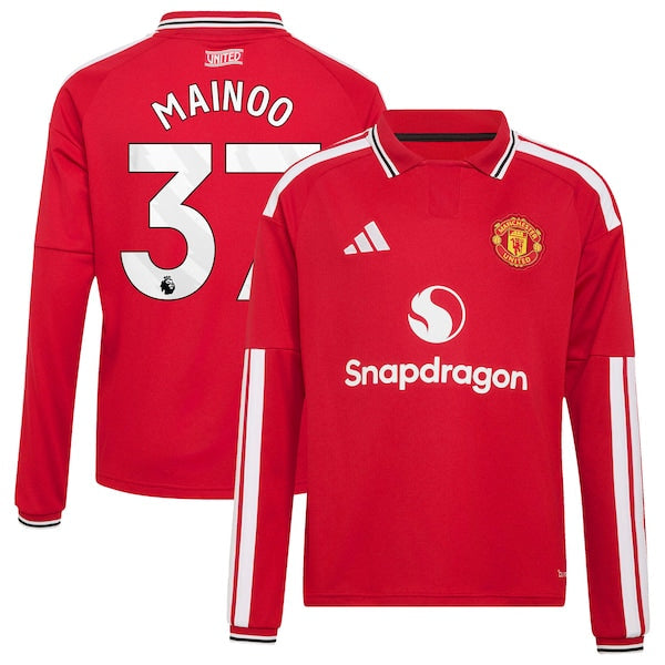 Adidas Kobbie Mainoo Manchester United 2026/27 Home Replica Long Sleeve Jersey Red