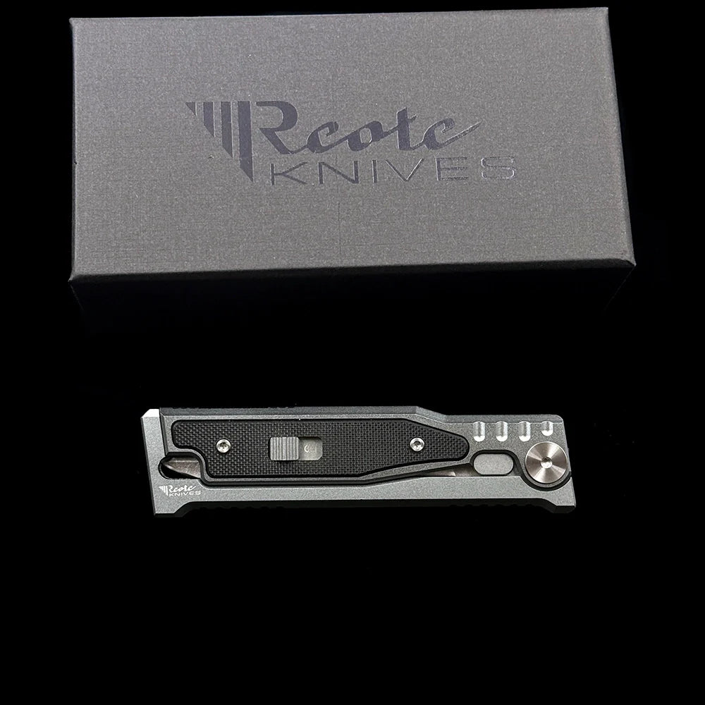 REATE Gravity Double Blade Knife – 3.15" D2 Steel Satin Blade – Aluminum & G10 Hybrid Handle