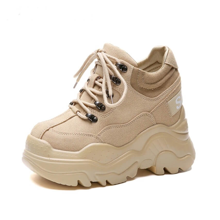 Nevada High Heel Women Thick Sole Shoe Leather Wedge Sneaker Waterproof Breathable Casual Shoes