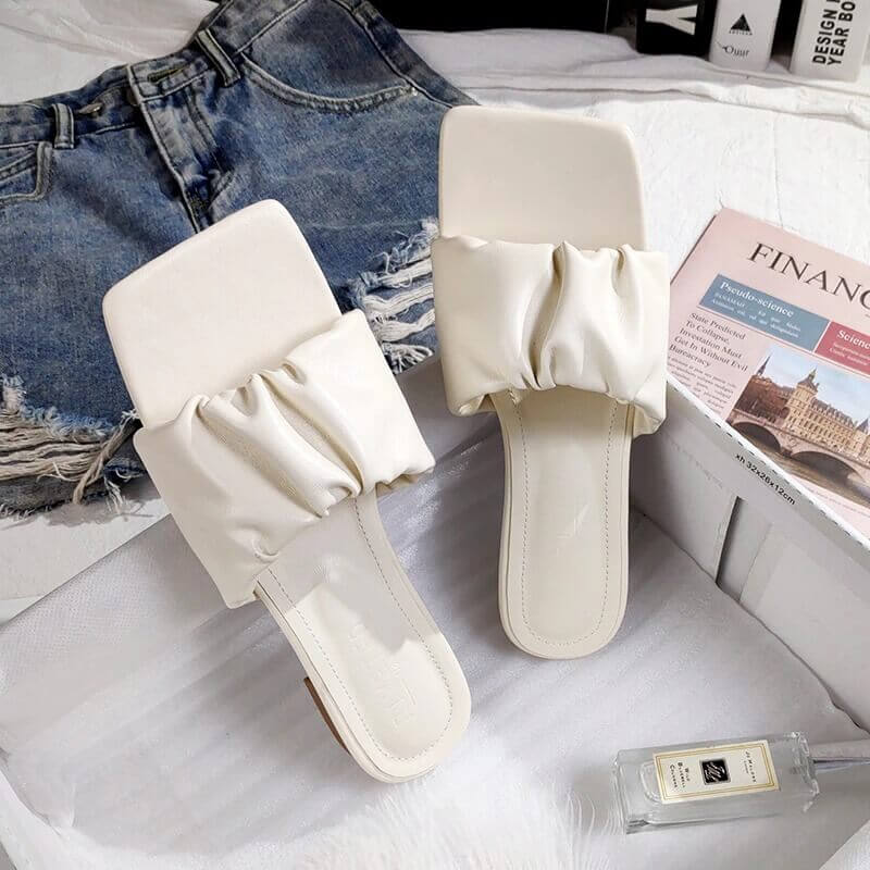 Summer new women's outdoor flat slippers Roma style PU red black white large size sandals fashion you rubber