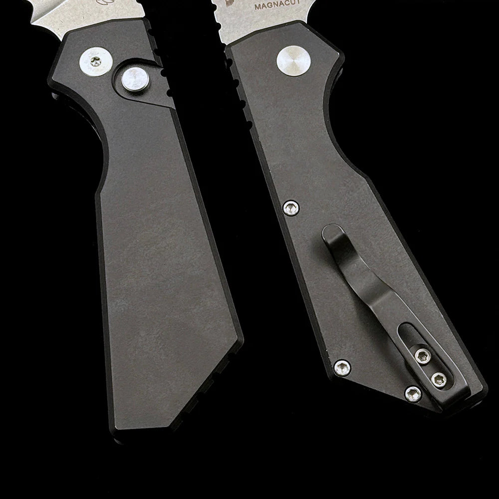 ProTech Strider PT201 PT+ AUTO Folding Knife – 3.05" CPM-MagnaCut Stonewash Blade – Black T6-6061 Aluminum Handle