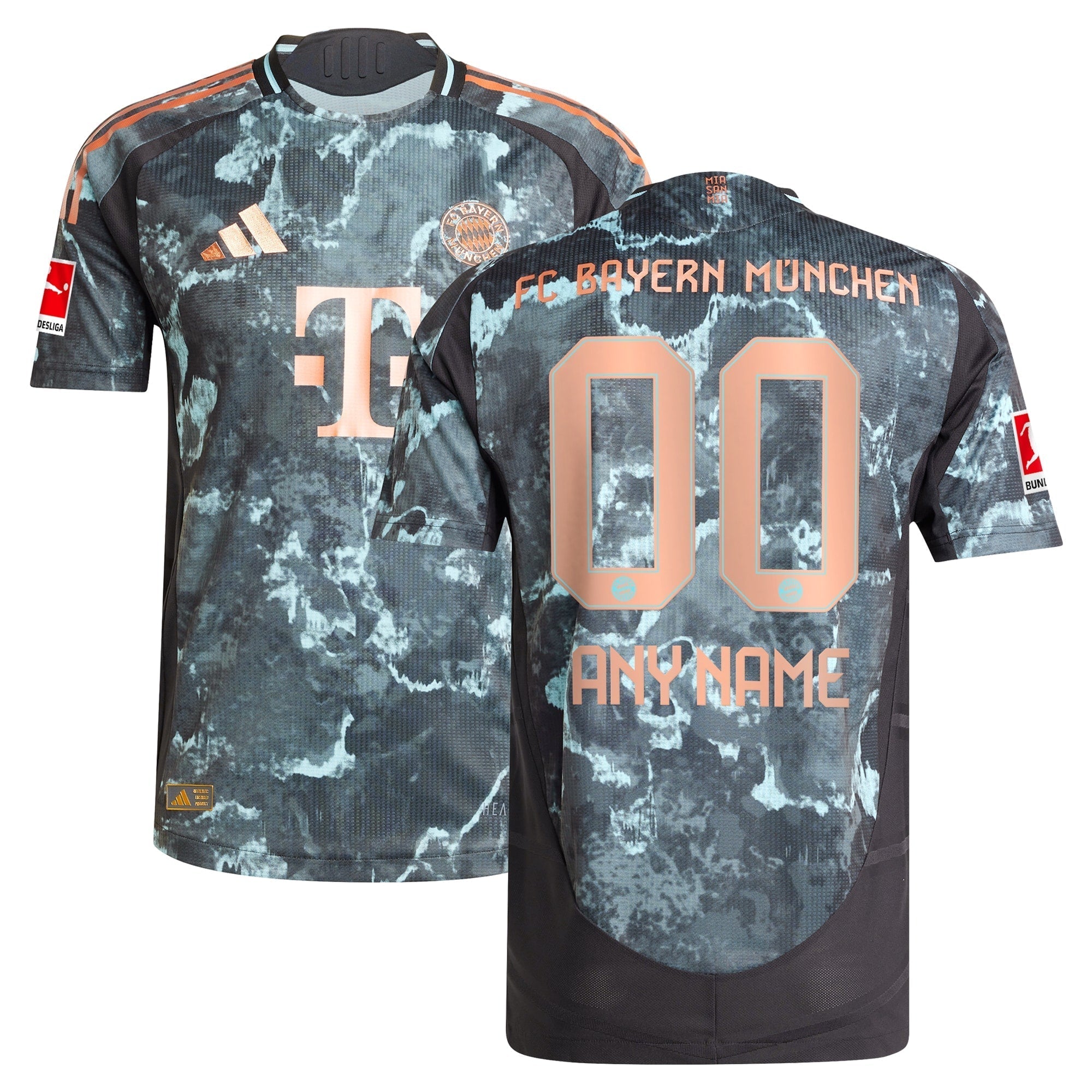 Bayern Munich adidas 2024/25 Away Custom Authentic T-shirt - Black
