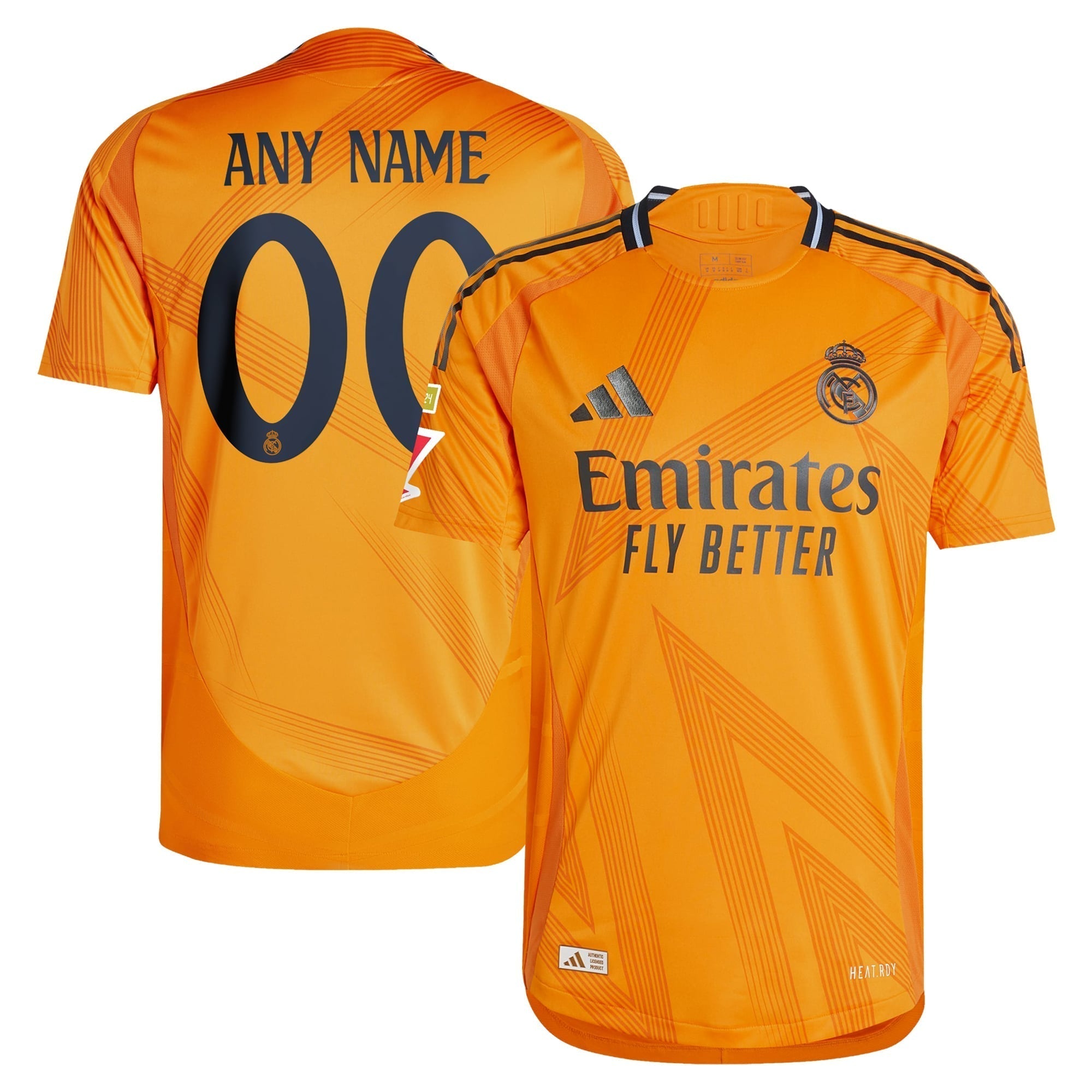 Real Madrid adidas 2024/25 Away Custom Authentic T-shirt - Orange