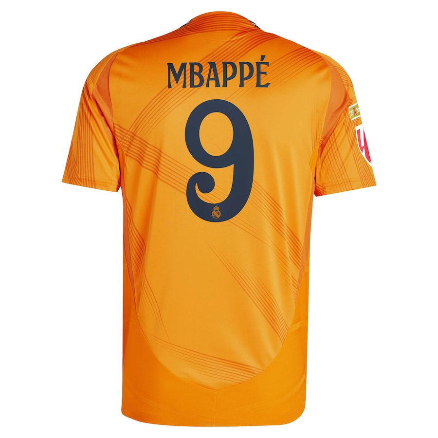 Kylian Mbappé Real Madrid adidas 2024/25 Away Authentic T-shirt - Orange