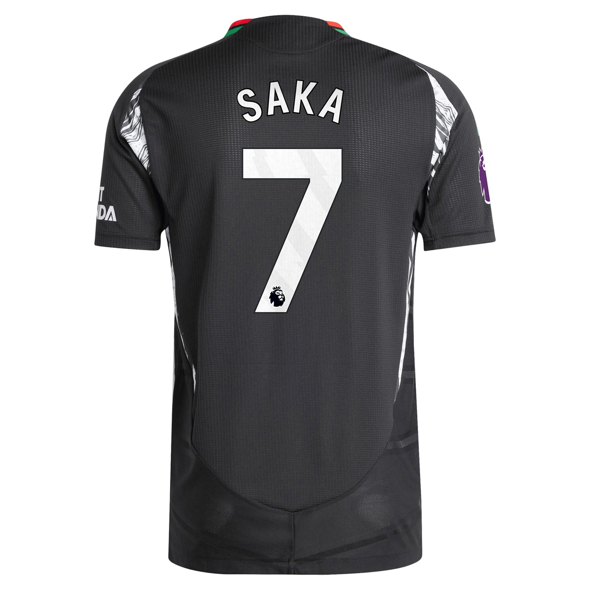 Bukayo Saka Arsenal adidas 2024/25 Away Player Authentic T-shirt - Black