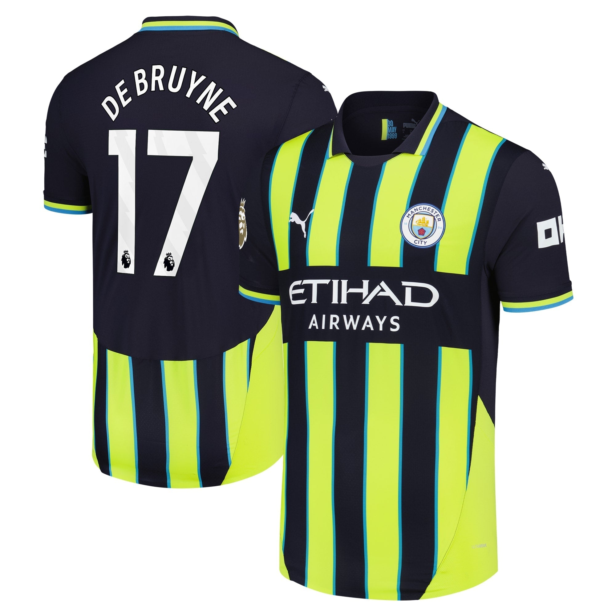 Kevin De Bruyne Manchester City Puma 2024/25 Away Player Authentic T-shirt - Navy