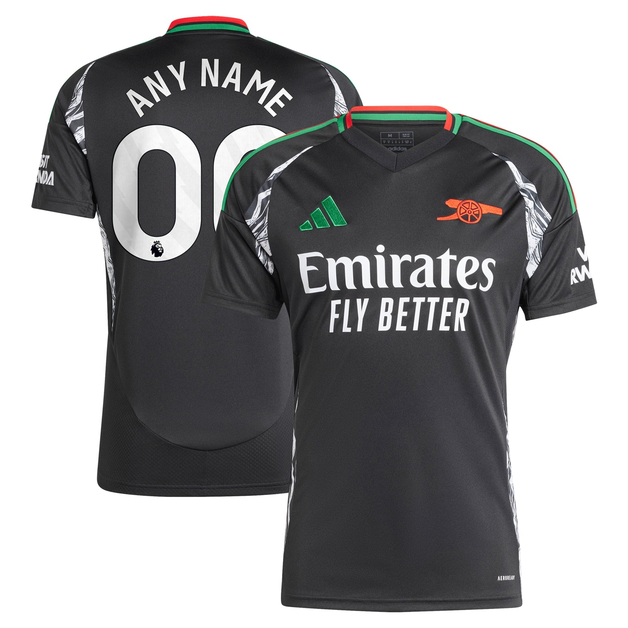 Arsenal adidas 2024/25 Away Custom Authentic T-shirt - Black