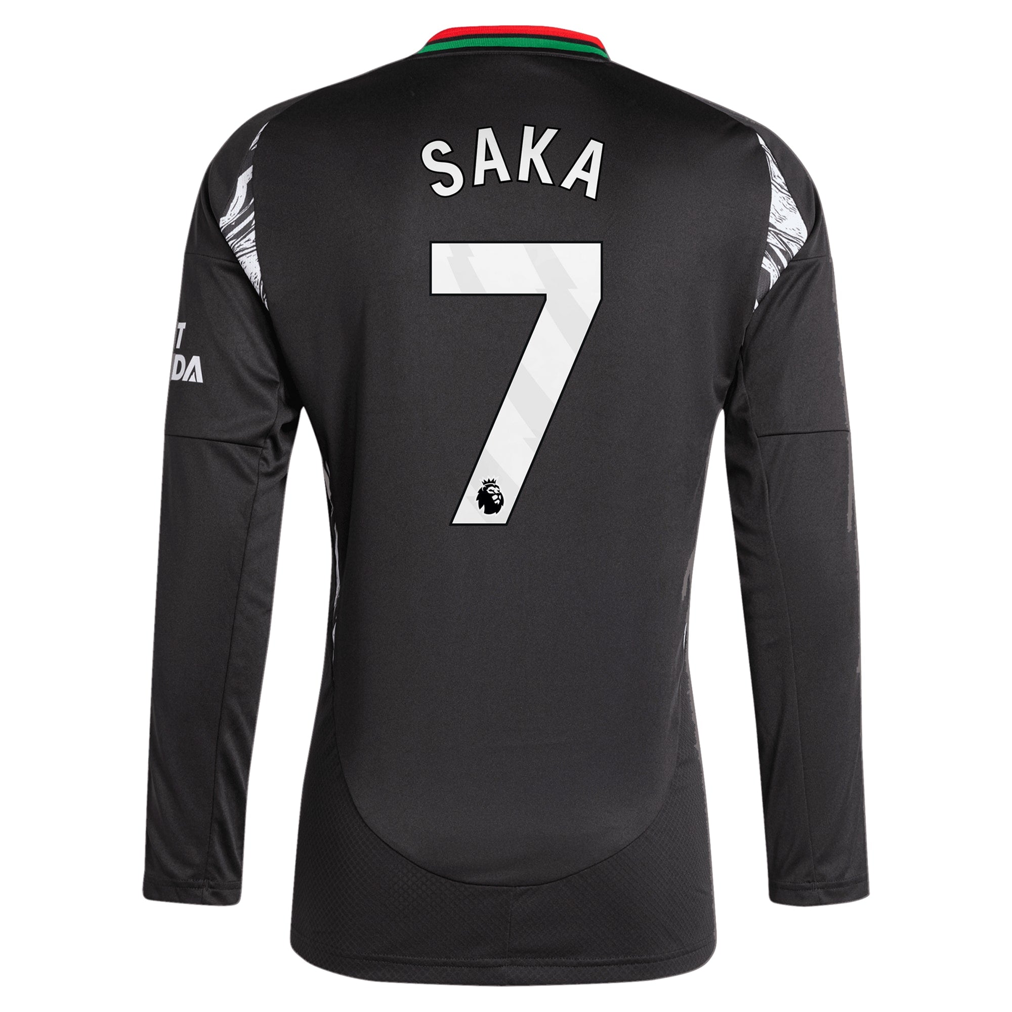 Bukayo Saka Arsenal adidas 2024/25 Away Long Sleeve Player Authentic T-shirt - Black