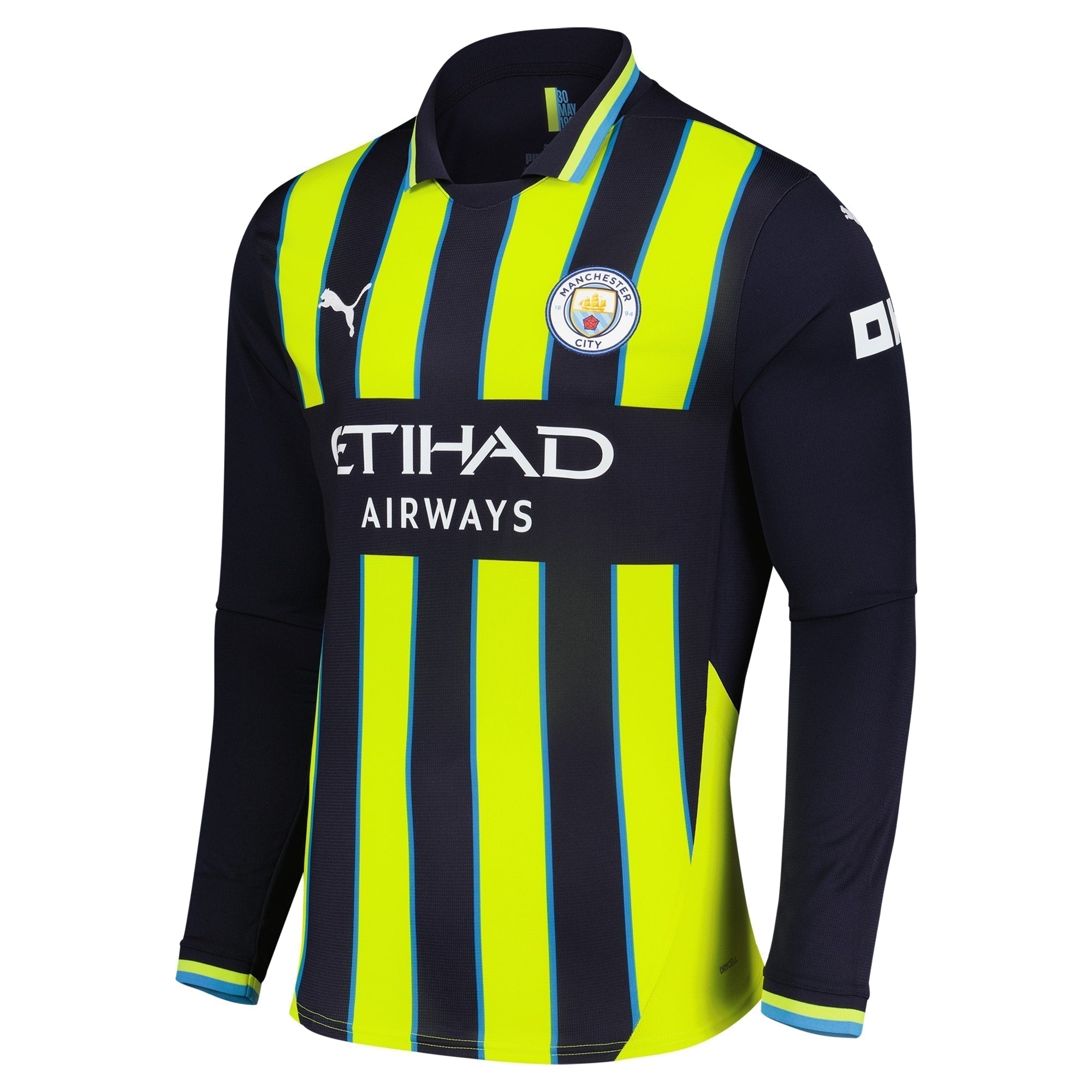 Kevin De Bruyne Manchester City Puma 2024/25 Away Long Sleeve Player Authentic T-shirt - Navy