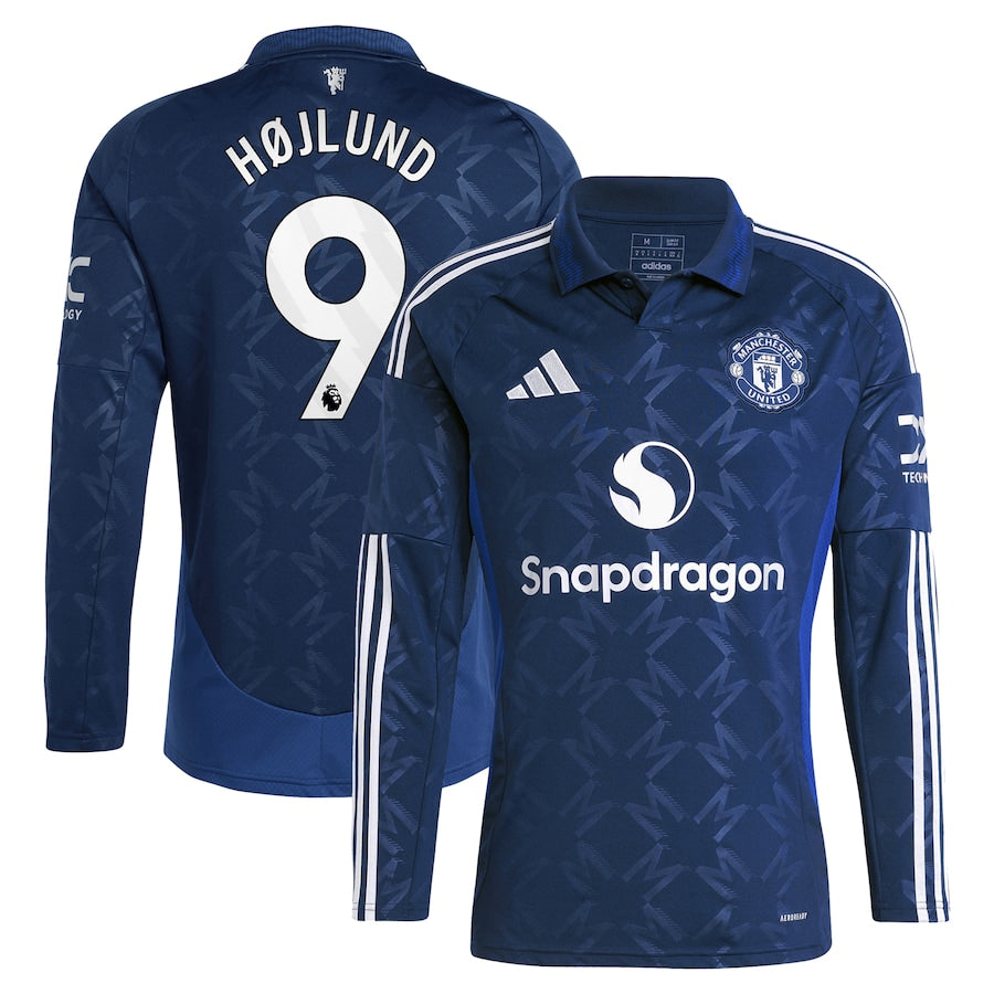 Rasmus Højlund Manchester United adidas 2024/25 Away Long Sleeve Player Authentic T-shirt - Navy