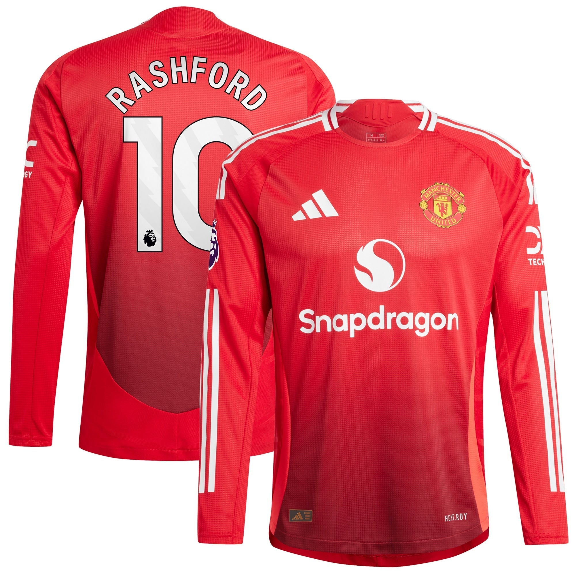 Marcus Rashford Manchester United 2024/25 Home Long Sleeve Player Authentic T-shirt - Red