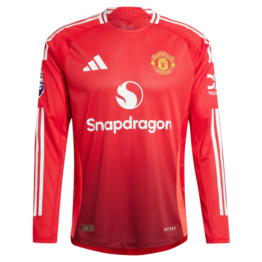 Rasmus Højlund Manchester United adidas 2024/25 Home Long Sleeve Player Authentic T-shirt - Red