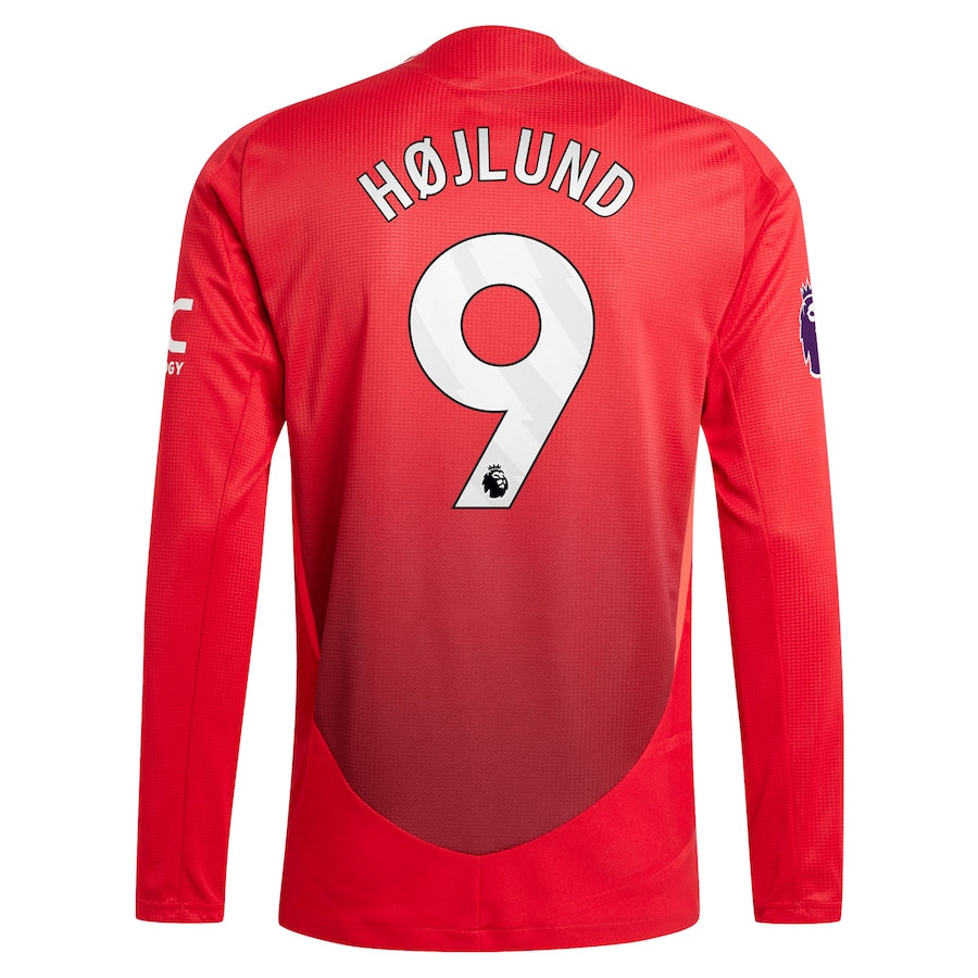 Rasmus Højlund Manchester United adidas 2024/25 Home Long Sleeve Player Authentic T-shirt - Red