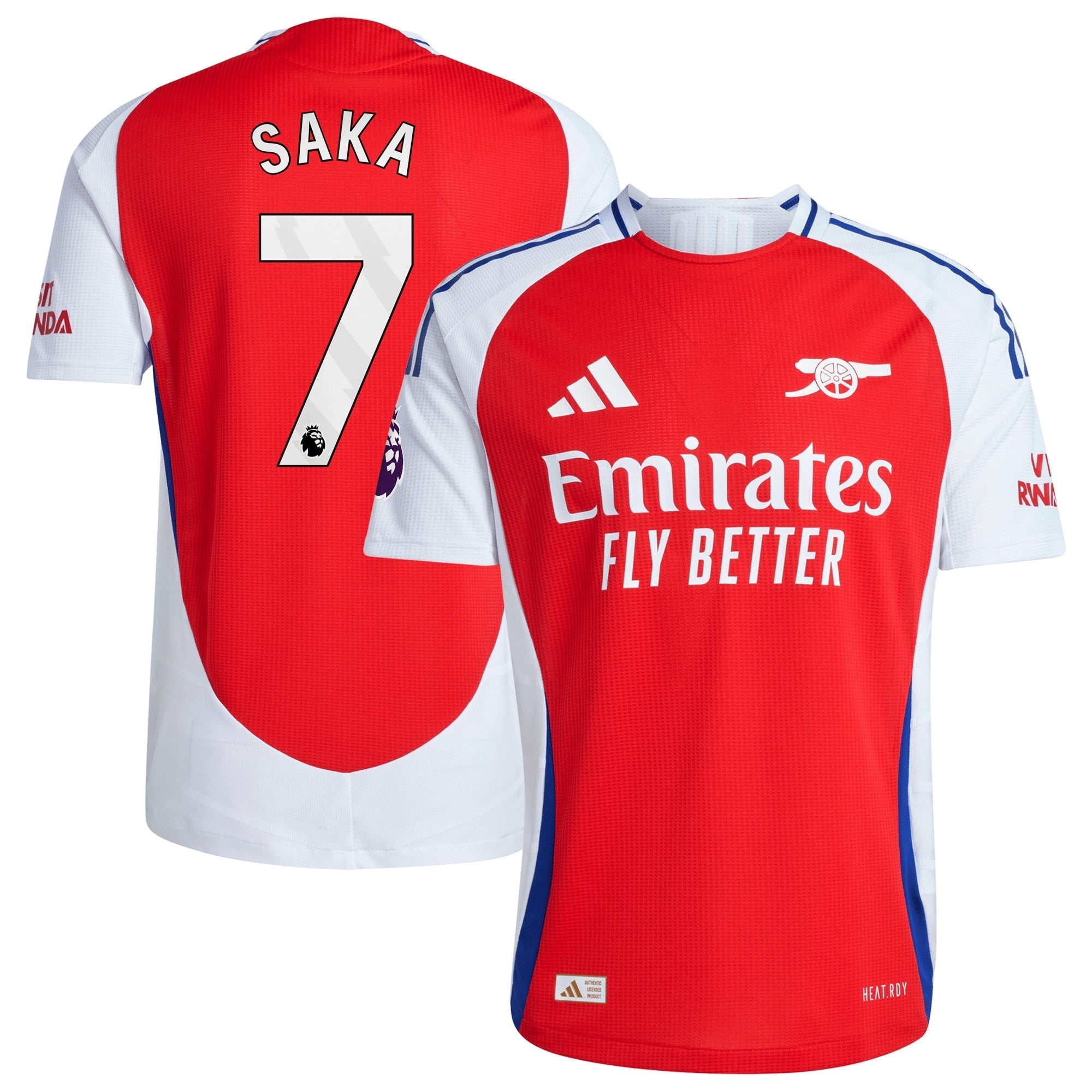 Bukayo Saka Arsenal adidas 2024/25 Home Player Authentic T-shirt – Red