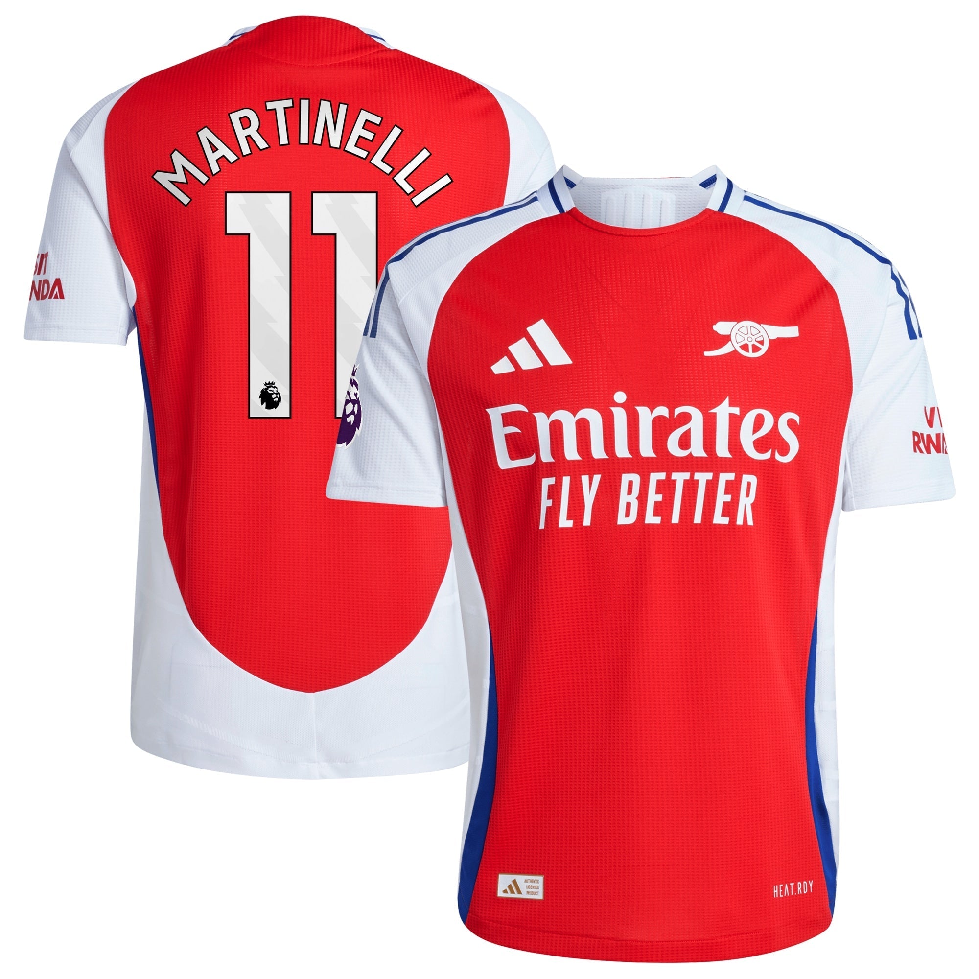 Gabriel Martinelli Arsenal adidas 2024/25 Home Player Authentic T-shirt – Red