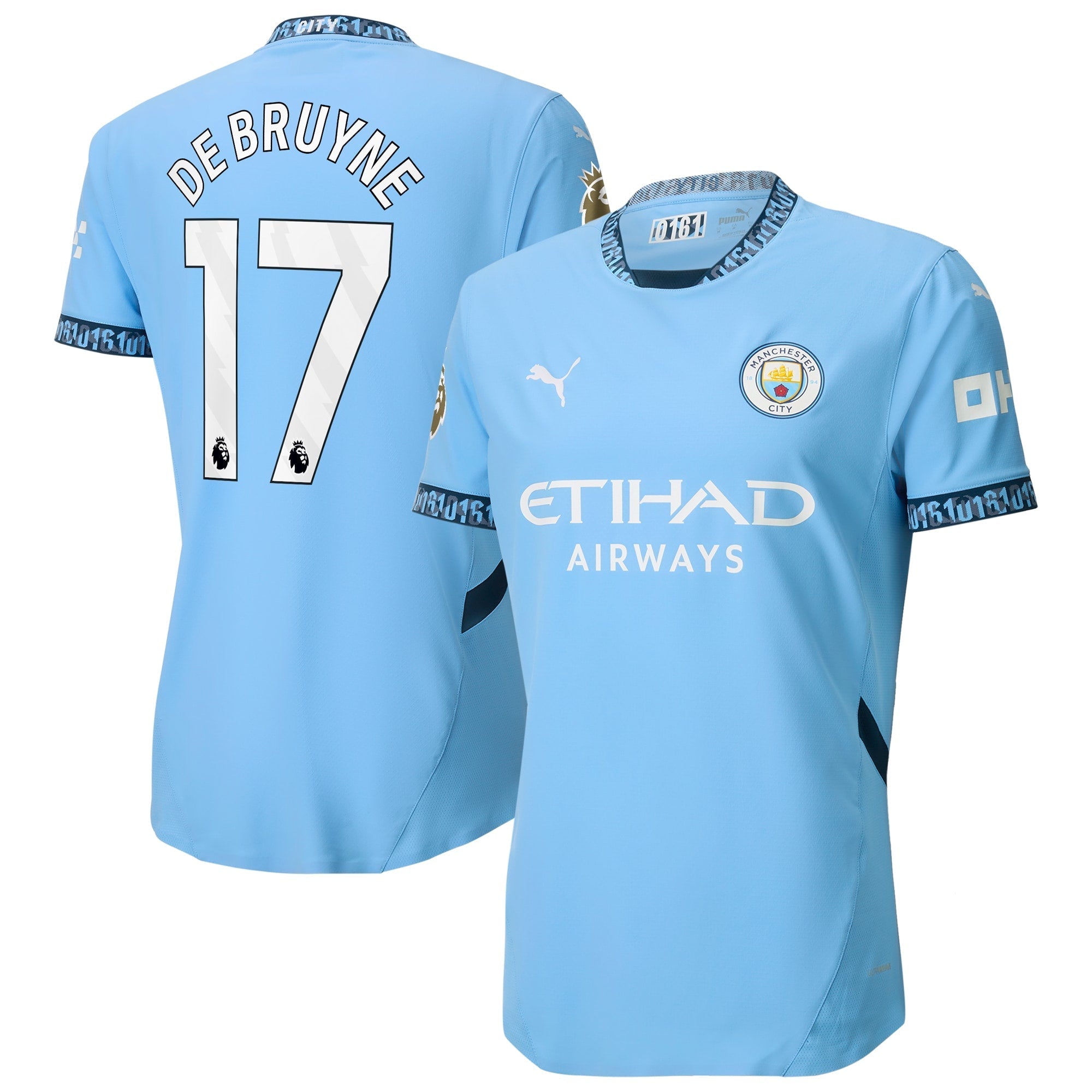 Kevin De Bruyne Manchester City Puma 2024/25 Home Player Authentic T-shirt - Light Blue