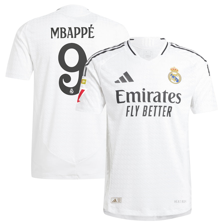 Kylian Mbappé Real Madrid adidas 2024/25 Home Player Authentic T-shirt - White