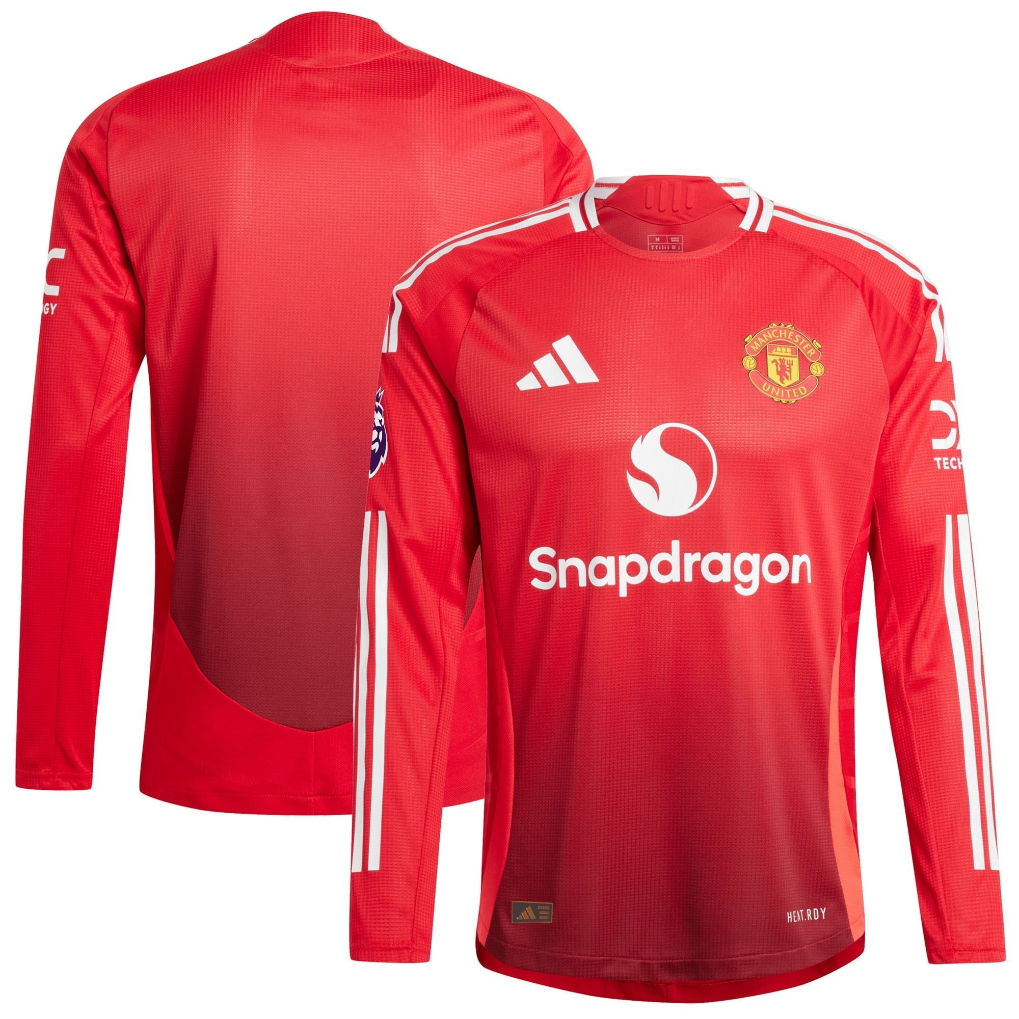 Manchester United adidas 2024/25 Home Long Sleeve Patch Authentic T-shirt - Red