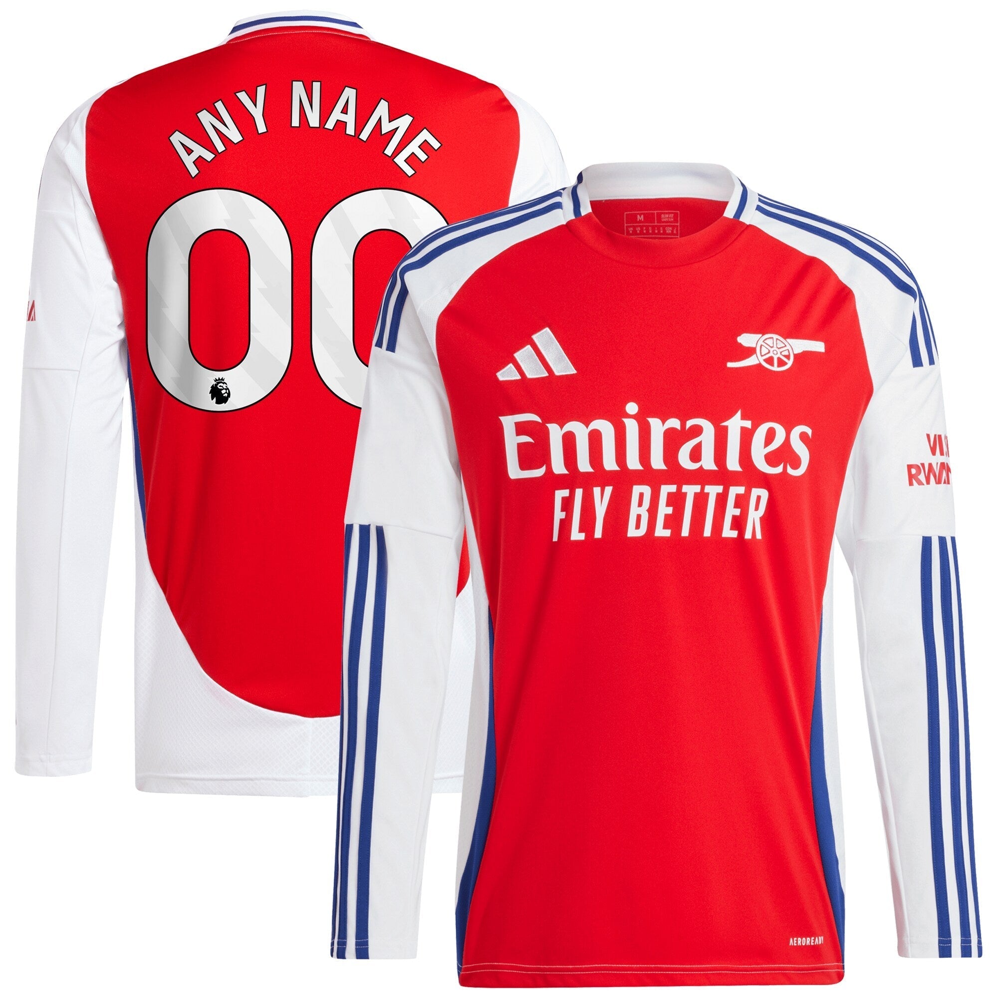 Arsenal adidas 2024/25 Home Long Sleeve Custom Authentic T-shirt – Red