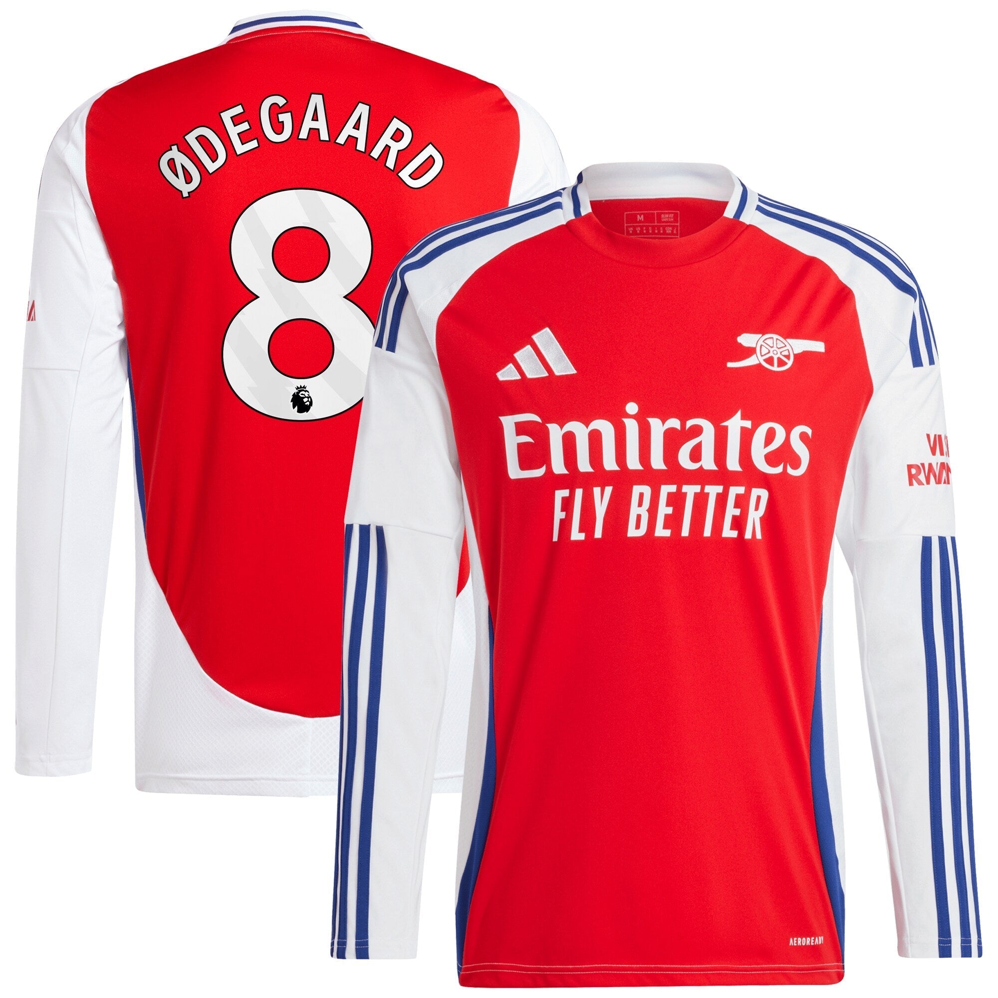 Martin Odegaard Arsenal adidas 2024/25 Home Long Sleeve Player Authentic T-shirt – Red