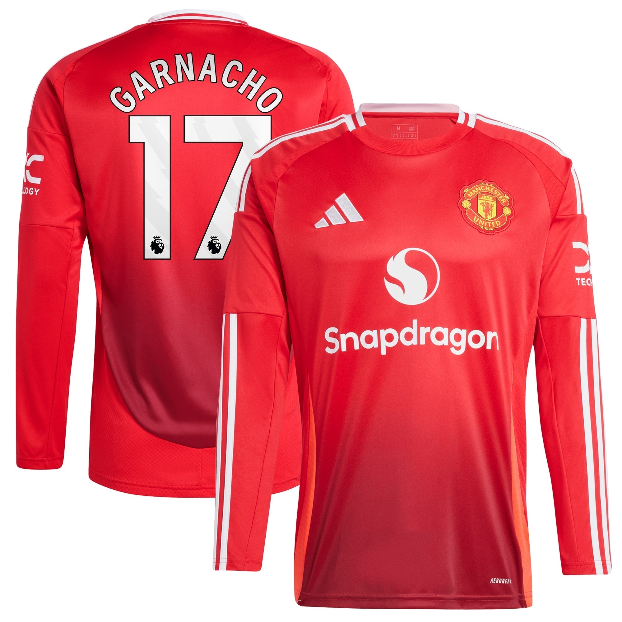 Alejandro Garnacho Manchester United 2024/25 Home Long Sleeve Player Authentic T-shirt - Red