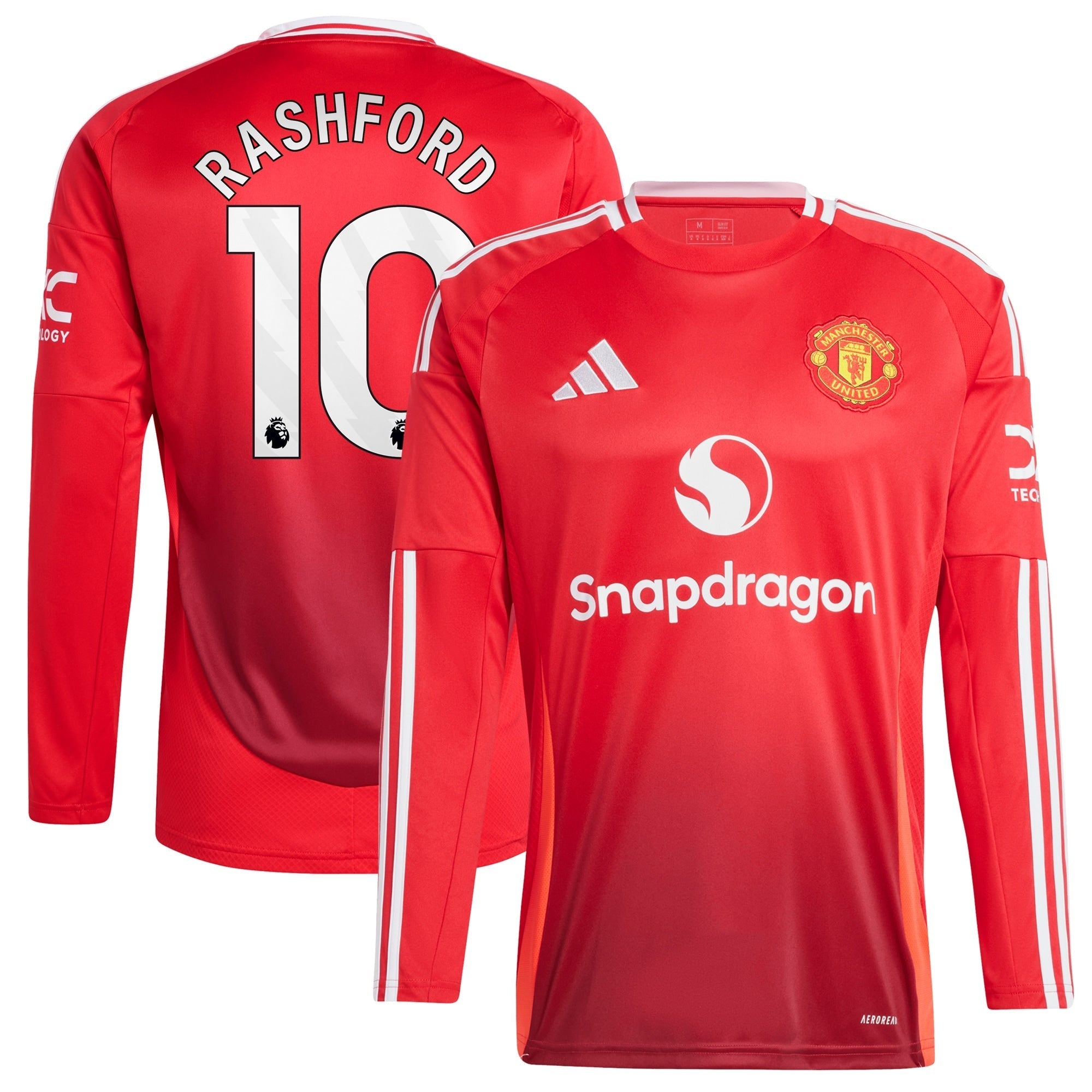 Marcus Rashford Manchester United 2024/25 Home Long Sleeve Player Authentic T-shirt - Red