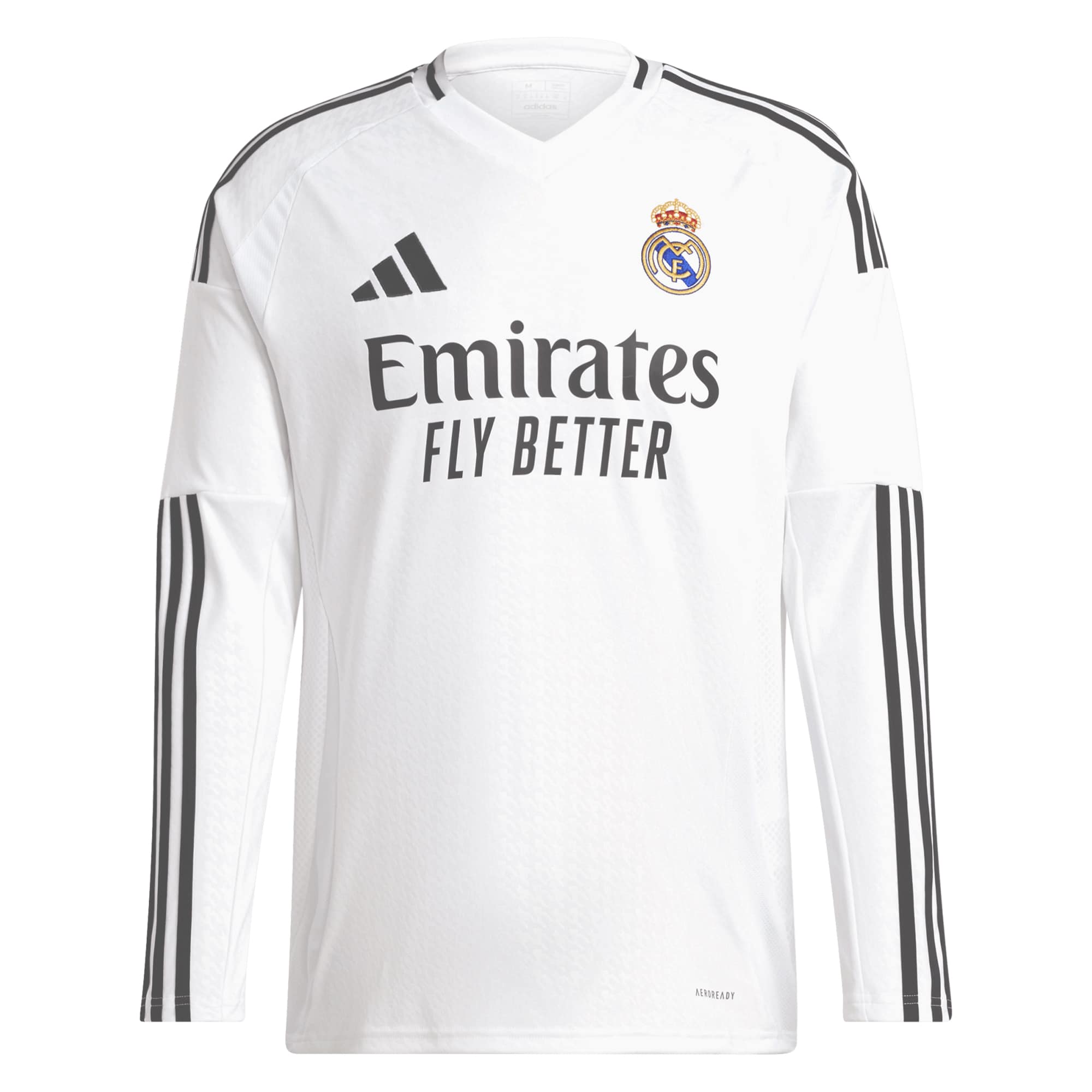 Real Madrid adidas 2024/25 Home Custom Long Sleeve Authentic T-shirt - White