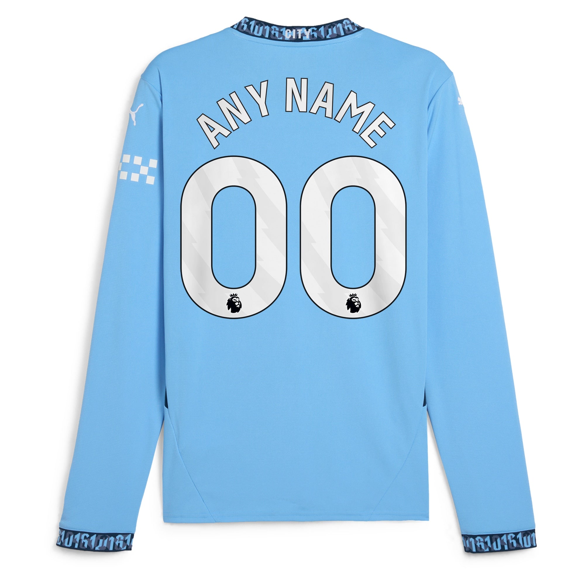 Manchester City Puma 2024/25 Home Long Sleeve Custom Authentic T-shirt - Light Blue