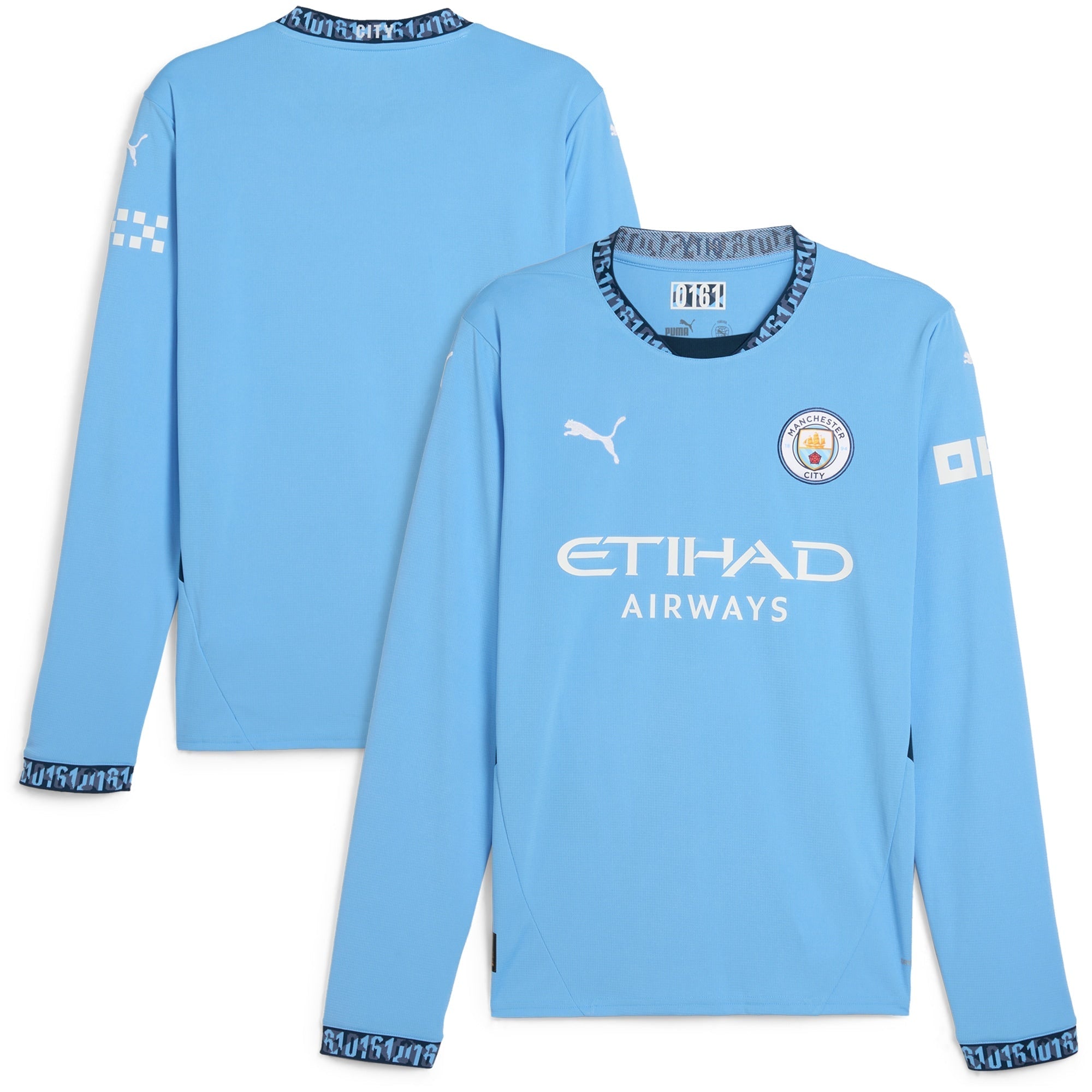 Manchester City Puma 2024/25 Home Long Sleeve Authentic T-shirt - Light Blue