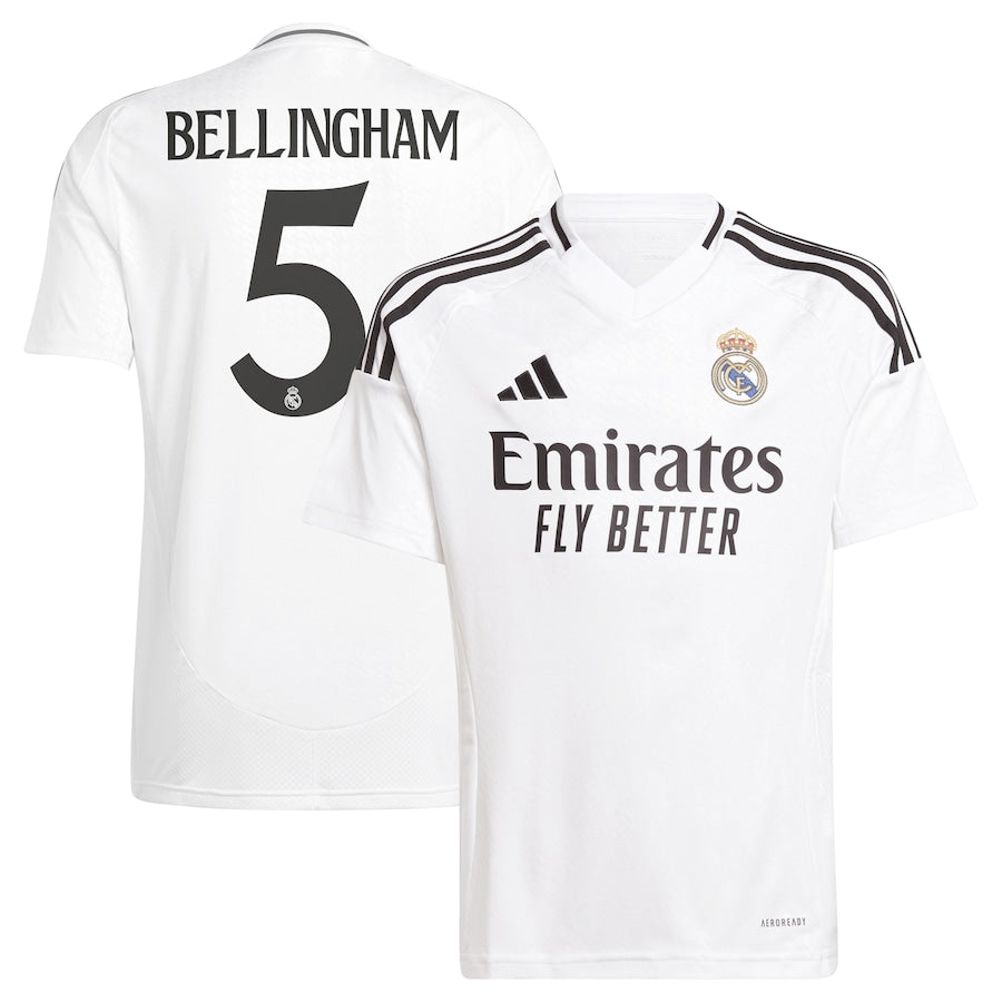 Jude Bellingham Real Madrid adidas Youth 2024/25 Home Player Authentic T-shirt - White
