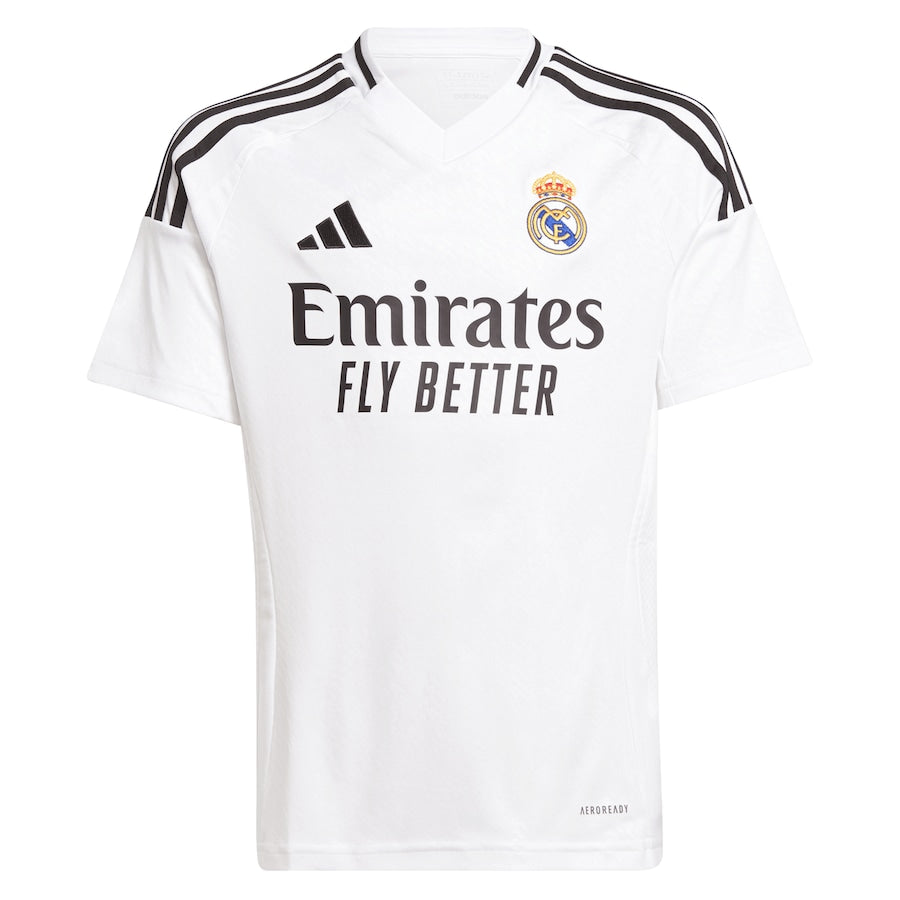 Kylian Mbappé Real Madrid adidas Youth 2024/25 Home Player Authentic T-shirt - White