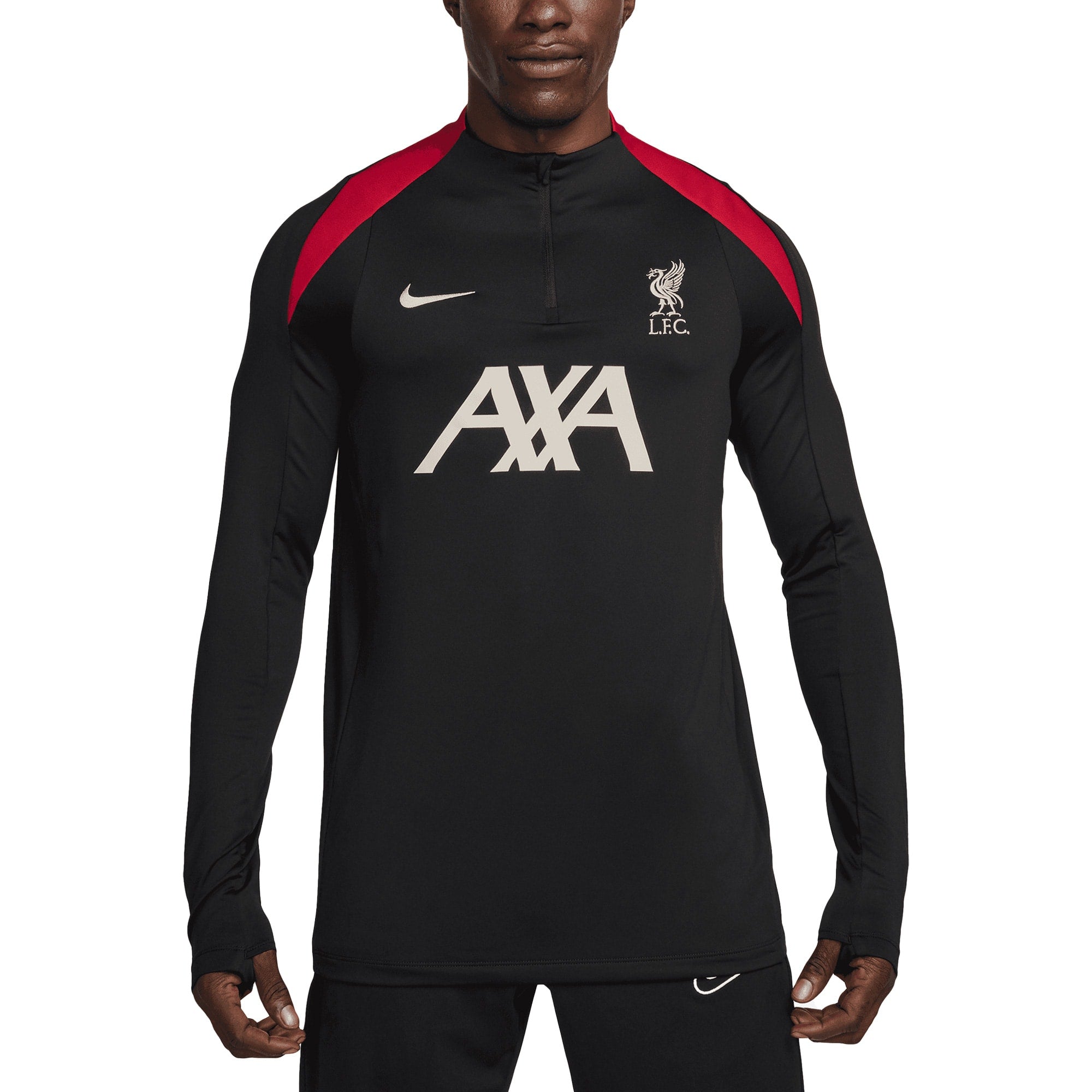Liverpool Nike Strike Drill 2024/25 Performance Quarter-Zip Long Sleeve Top - Black