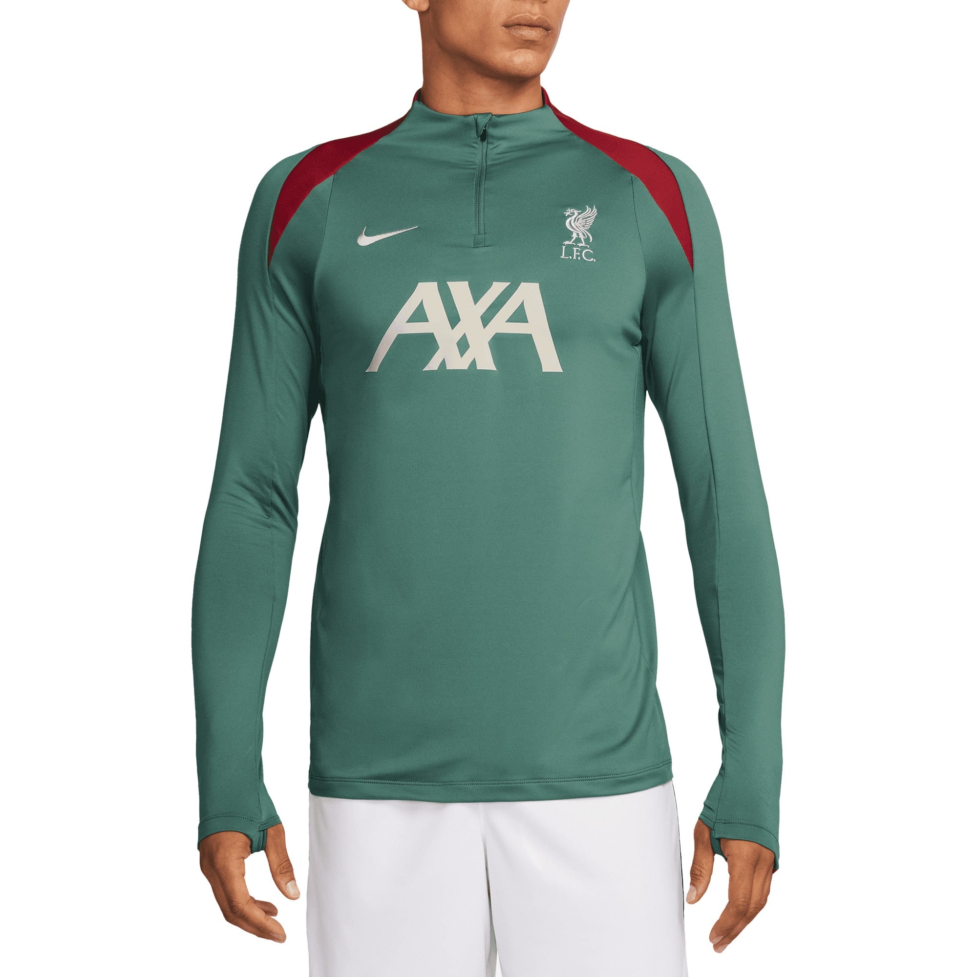 Liverpool Nike Strike Drill 2024/25 Performance Quarter-Zip Long Sleeve Top - Green