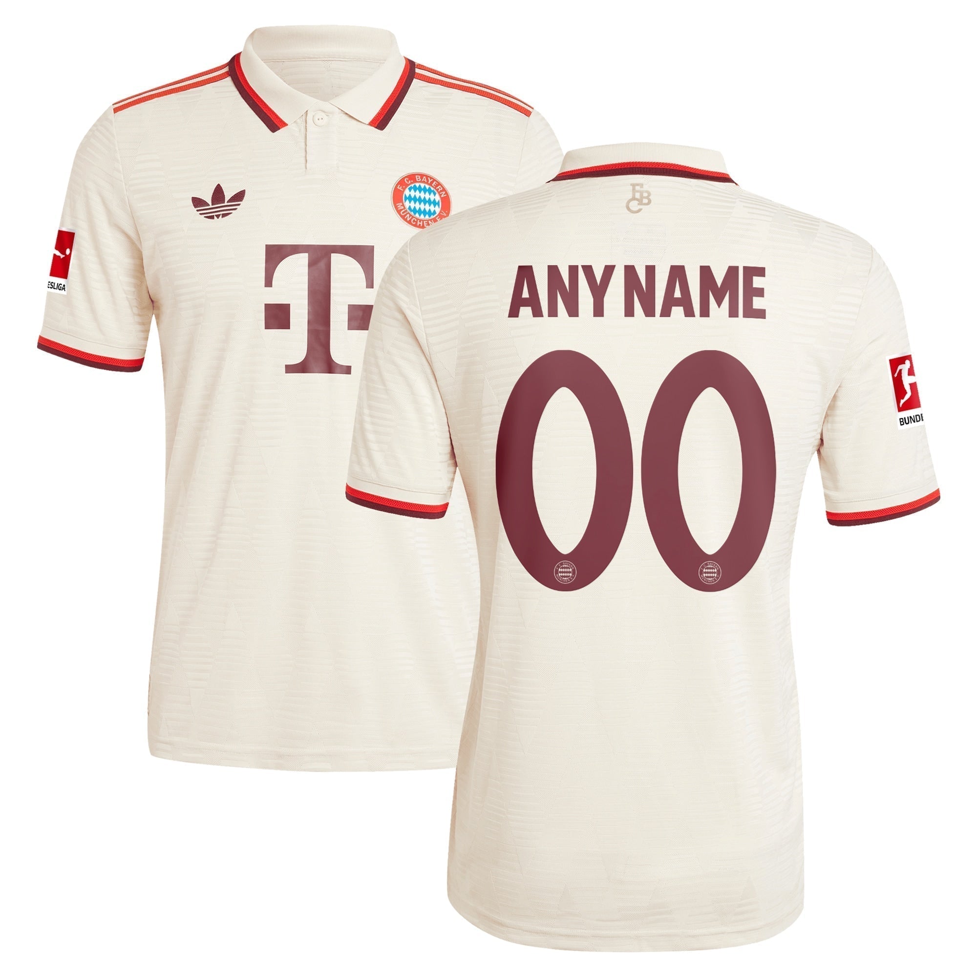 Bayern Munich adidas Originals 2024/25 Third Custom Authentic T-shirt - Cream