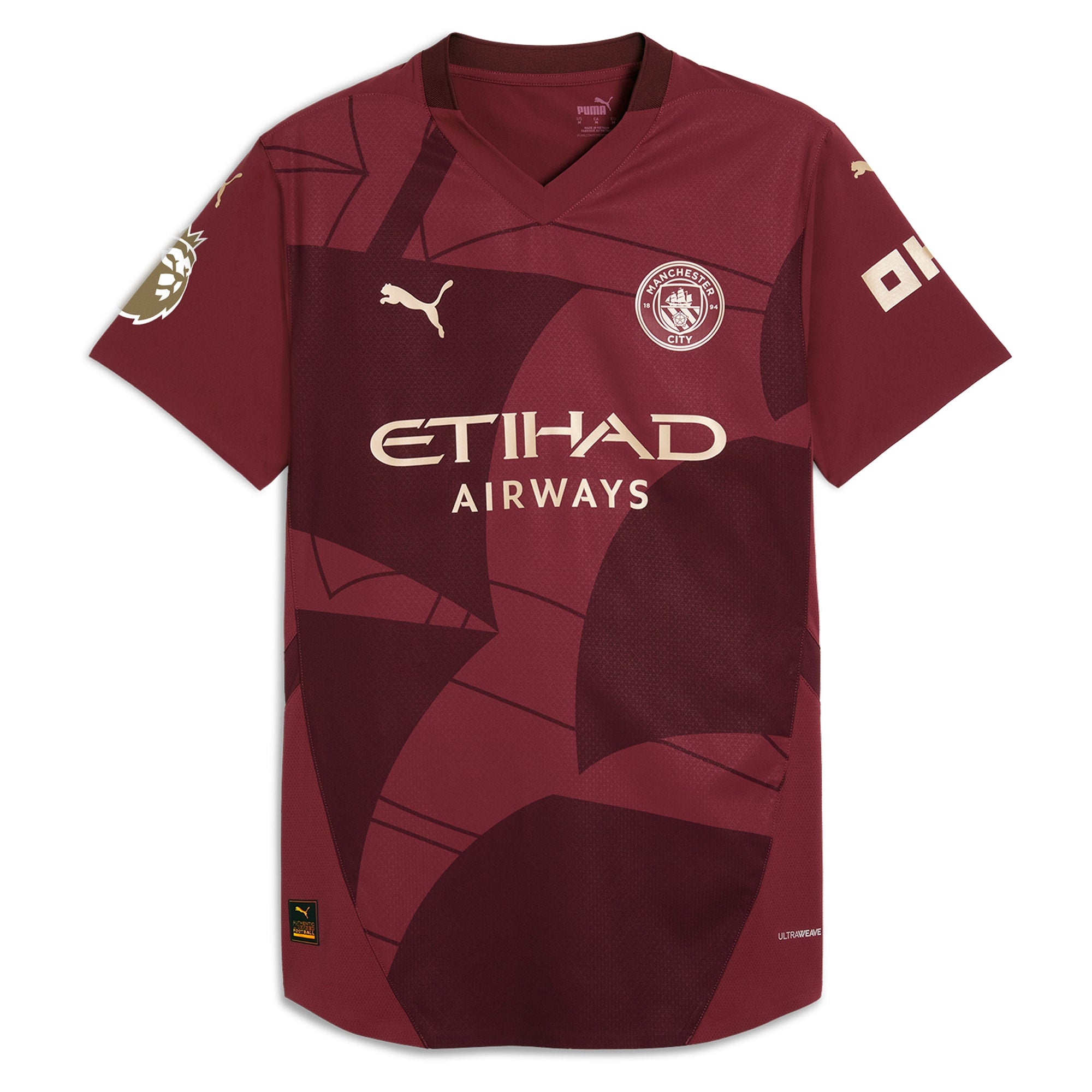 Erling Haaland Manchester City Puma 2024/25 Third Player Authentic T-shirt - Burgundy