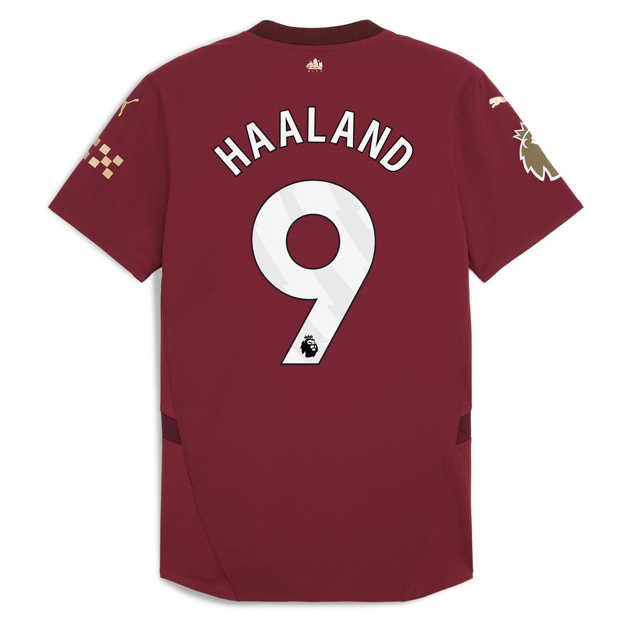 Erling Haaland Manchester City Puma 2024/25 Third Player Authentic T-shirt - Burgundy