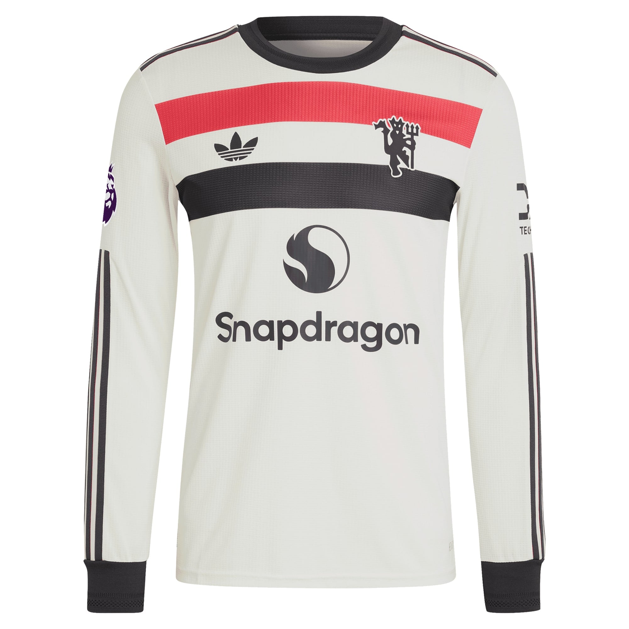 Manchester United adidas Originals 2024/25 Third Custom Long Sleeve Authentic T-shirt - Cream