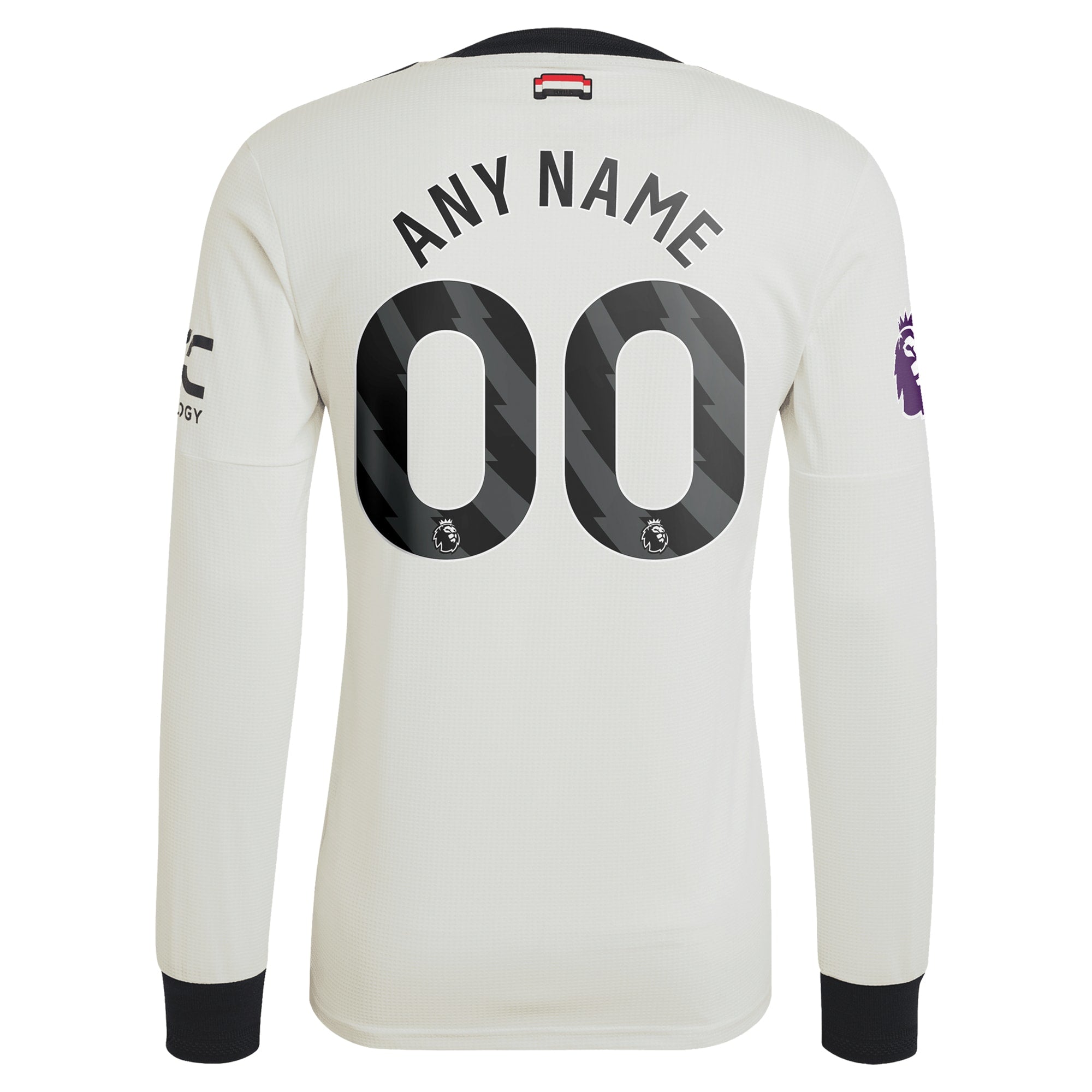 Manchester United adidas Originals 2024/25 Third Custom Long Sleeve Authentic T-shirt - Cream