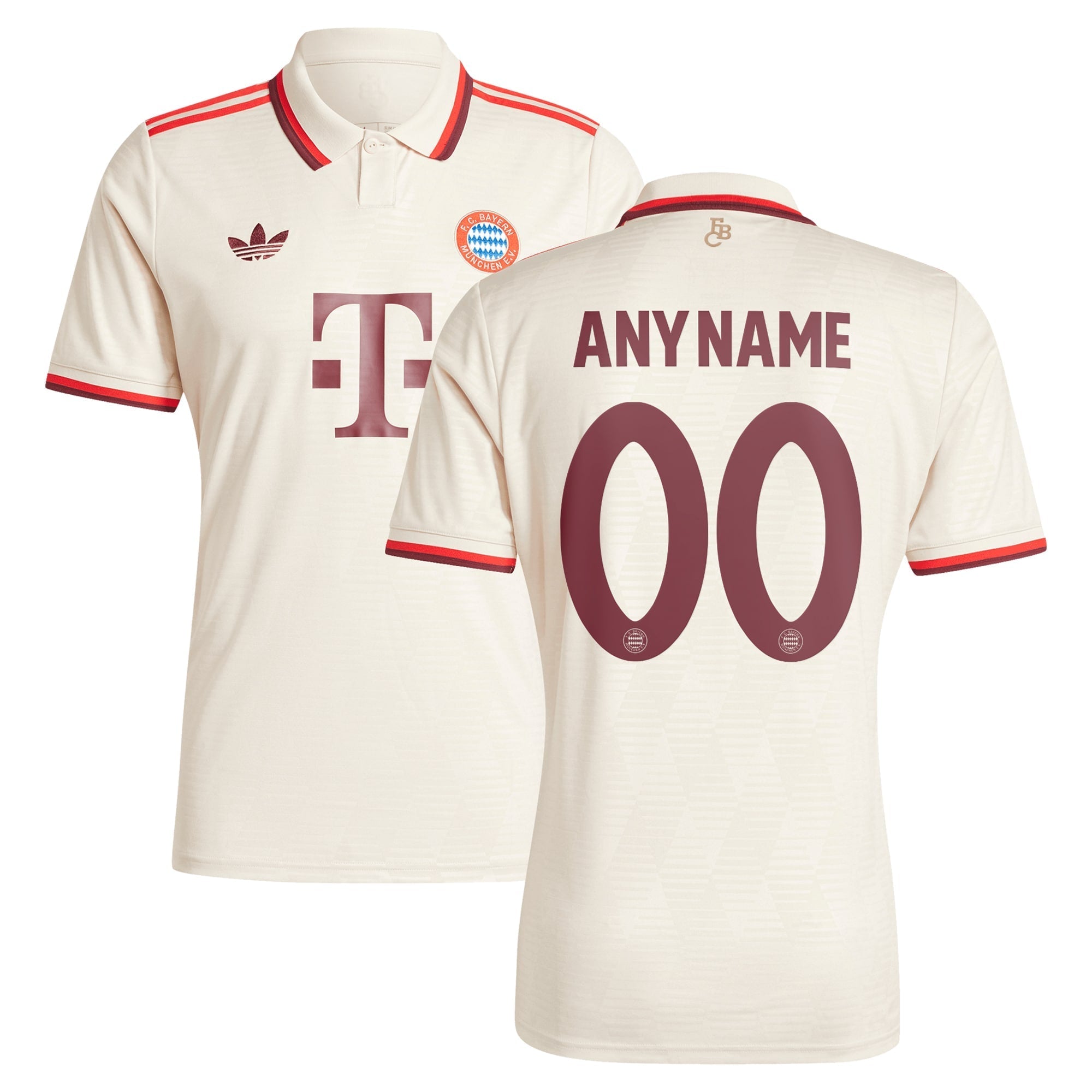 Bayern Munich adidas Originals 2024/25 Third Custom Authentic T-shirt - Cream