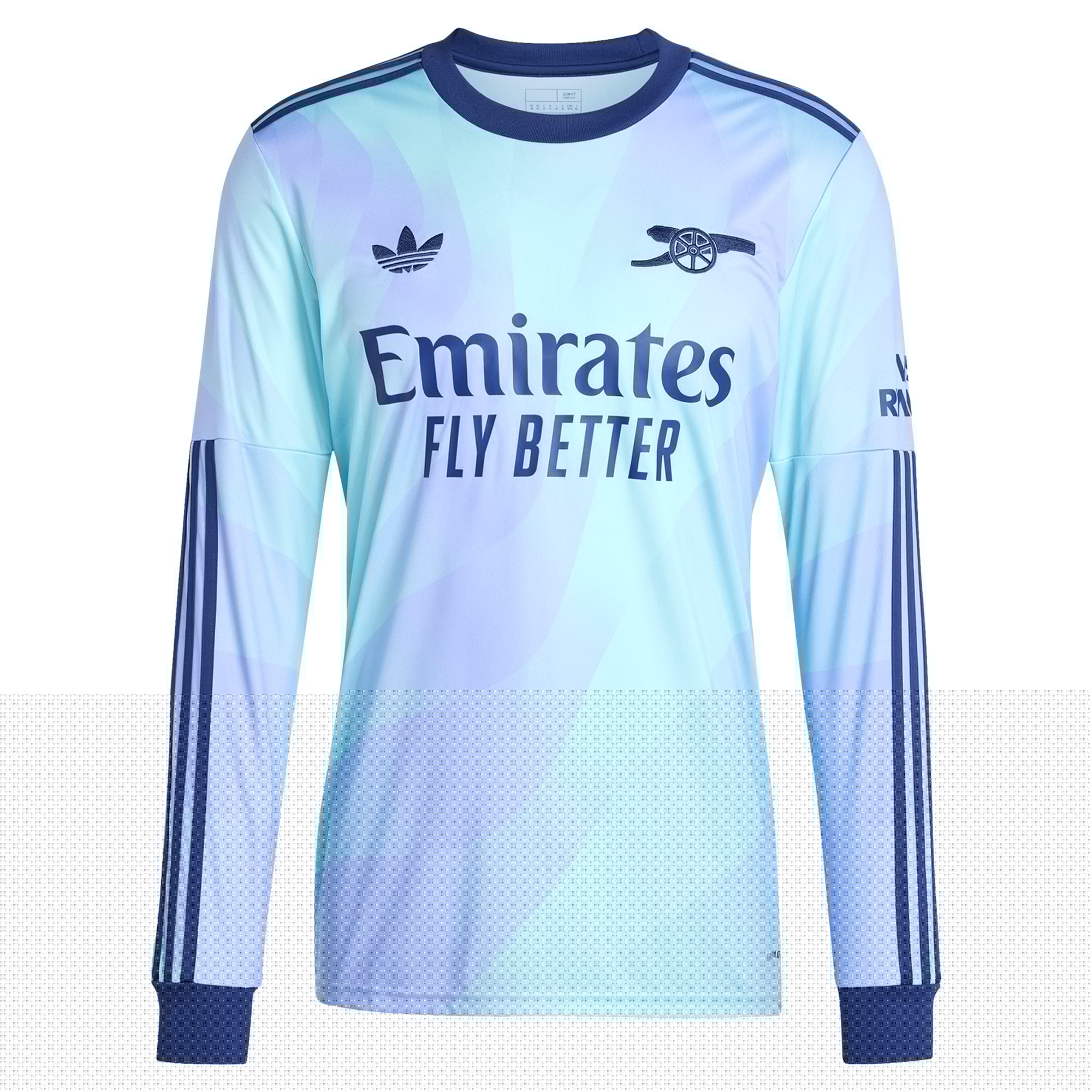 Arsenal adidas Originals 2024/25 Third Long Sleeve Custom Authentic T-shirt - Aqua