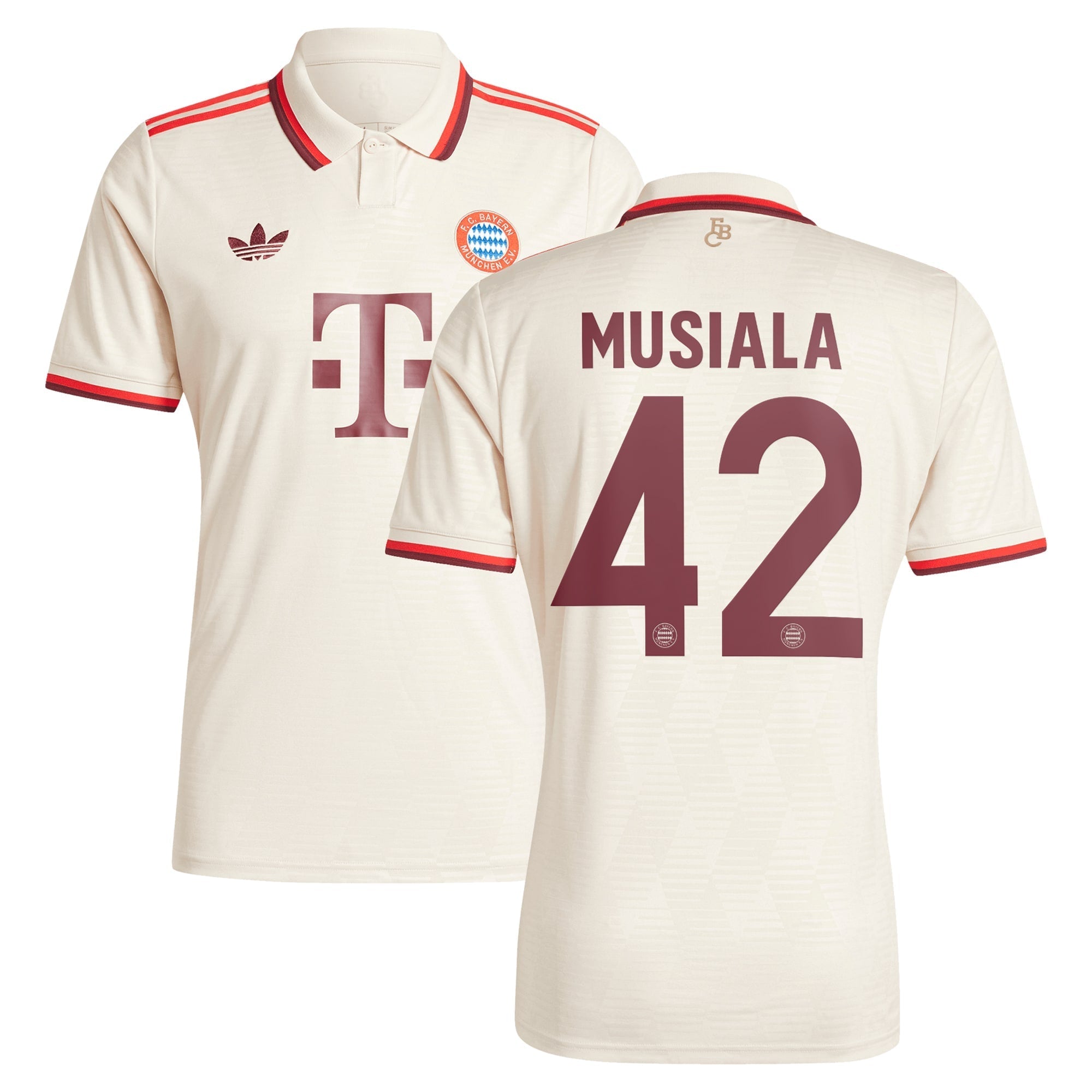 Jamal Musiala Bayern Munich adidas Originals 2024/25 Third Player Authentic T-shirt - Cream
