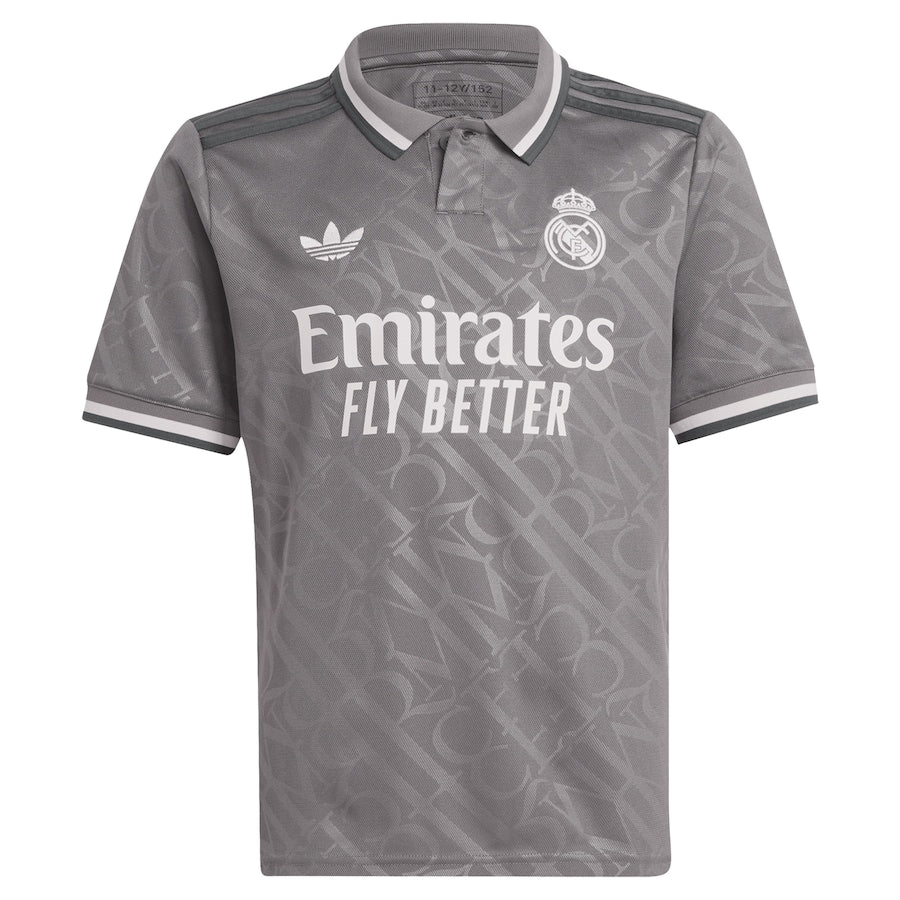 Kylian Mbappé Real Madrid adidas Originals Youth 2024/25 Third Player Authentic T-shirt - Charcoal