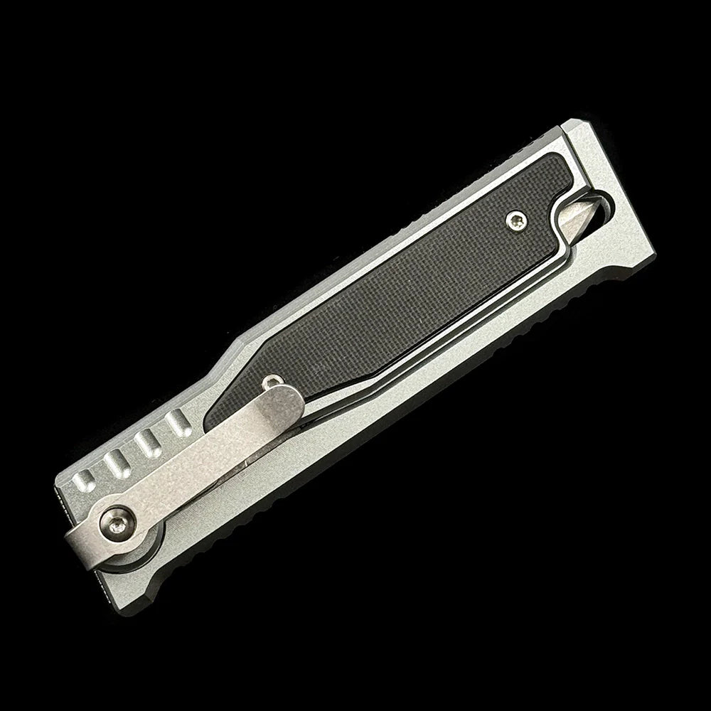 REATE Gravity Double Blade Knife – 3.15" D2 Steel Satin Blade – Aluminum & G10 Hybrid Handle