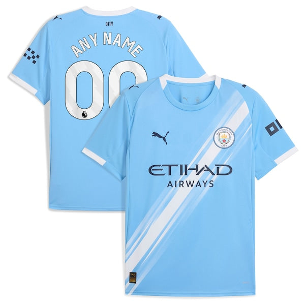 Puma Manchester City 2025/26 Home Replica Custom Jersey Sky Blue
