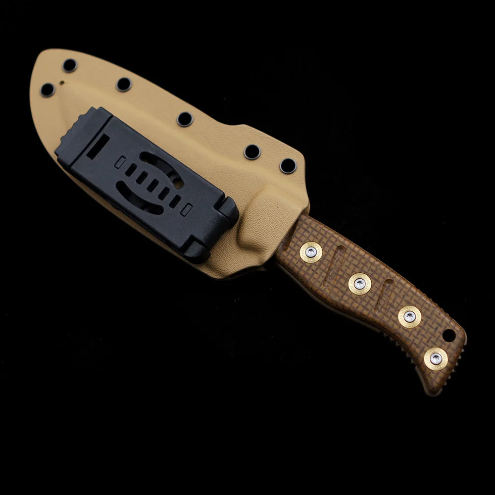 Benchmade 375 Shane Sibert Adamas Fixed Blade Knife – 4.2" CPM-CruWear Steel – Micarta Handle with Flat Earth Finish