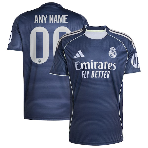 Adidas Real Madrid 2025/26 Away Replica Custom Jersey Blue